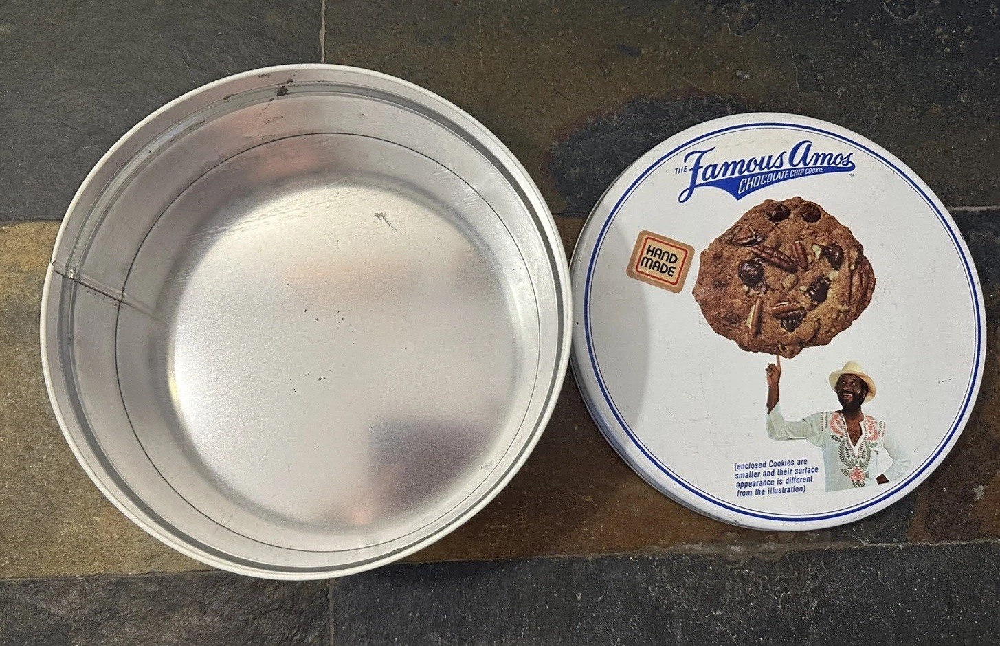Rare Vintage 1970’s Famous Amos Chocolate Chip Cookie Tin 24oz Wally Amos Empty