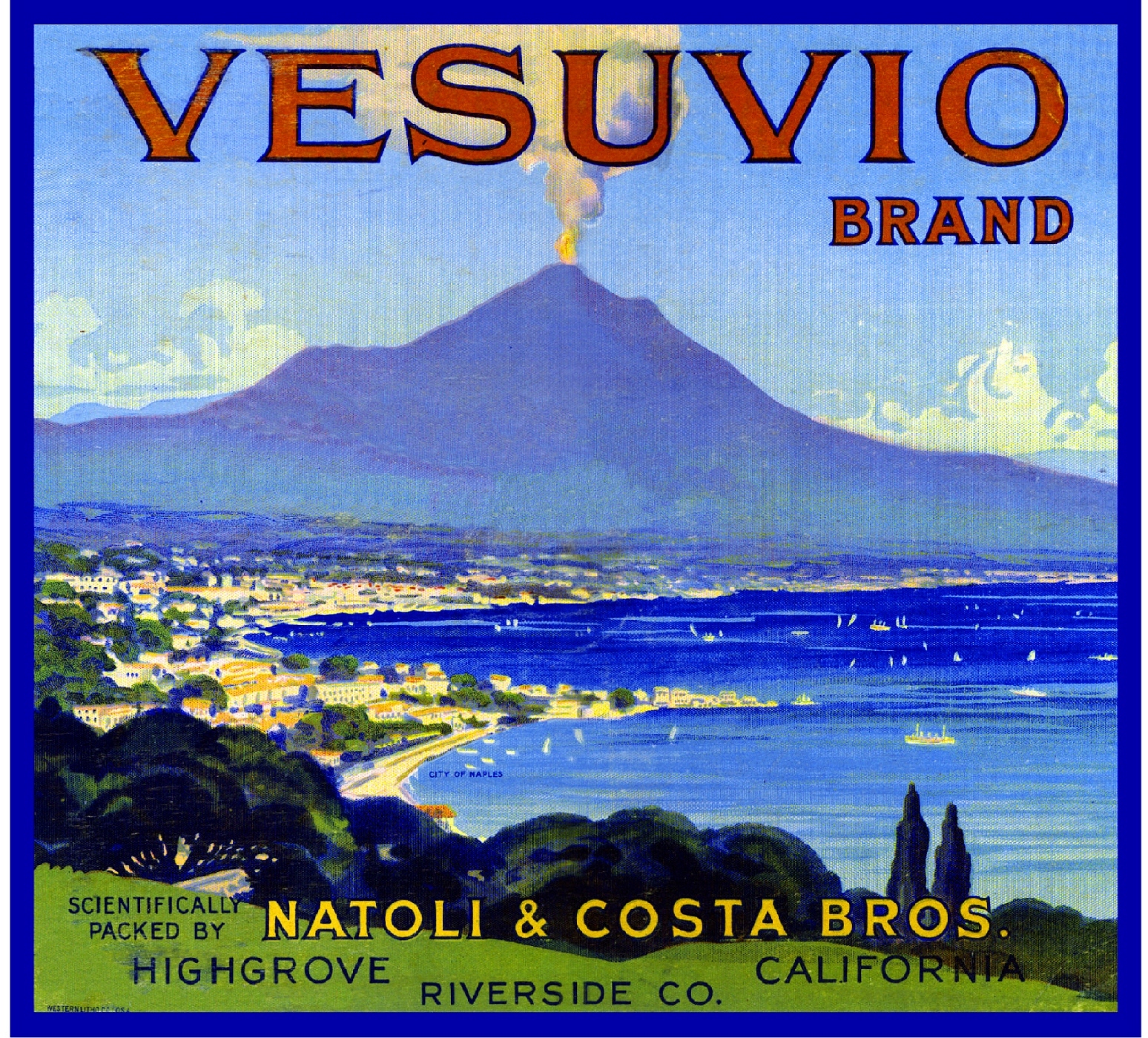 Highgrove Mount Vesuvio Italy Italian Orange Citrus Fruit Crate Label Art Print