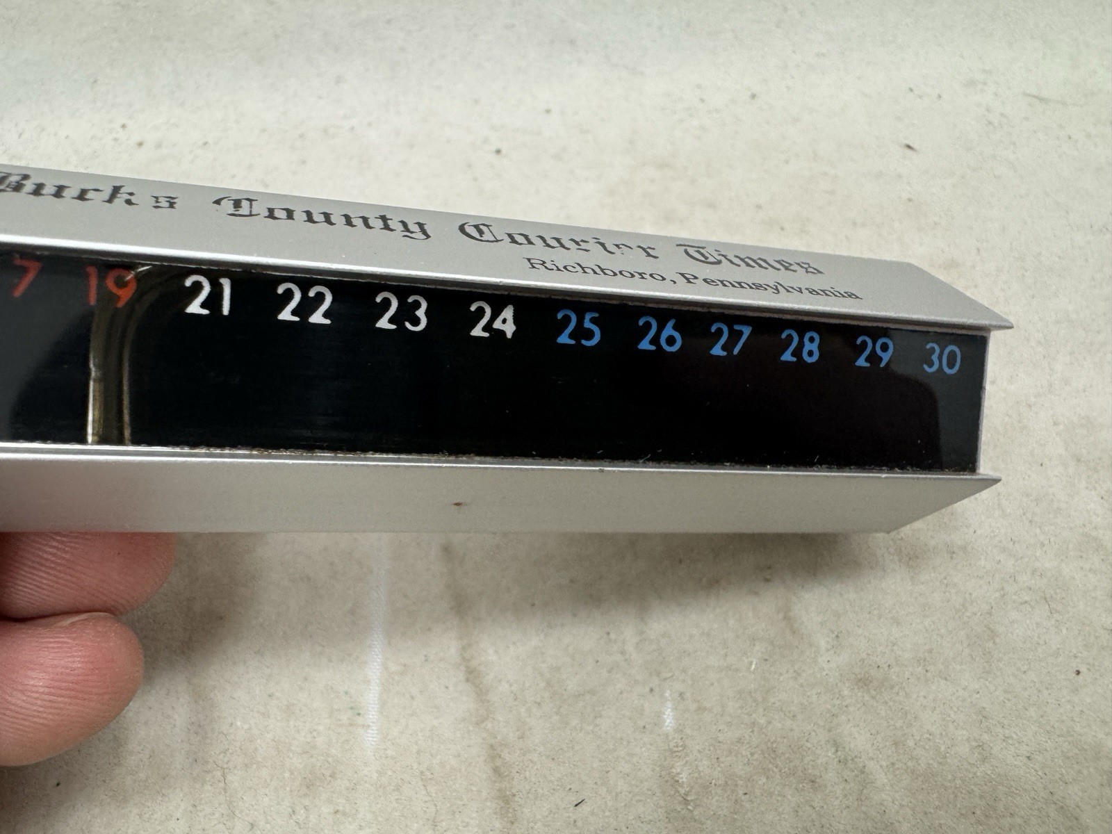 Vintage 1980’s Bucks County Courier Times~ Paperweight Thermometer RichBoro PA