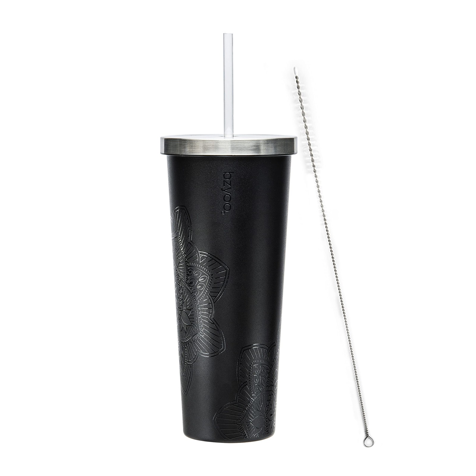 bzyoo SUP Double Wall Vacuum Insulated Tumbler with 24 Ounces, Mandala Black