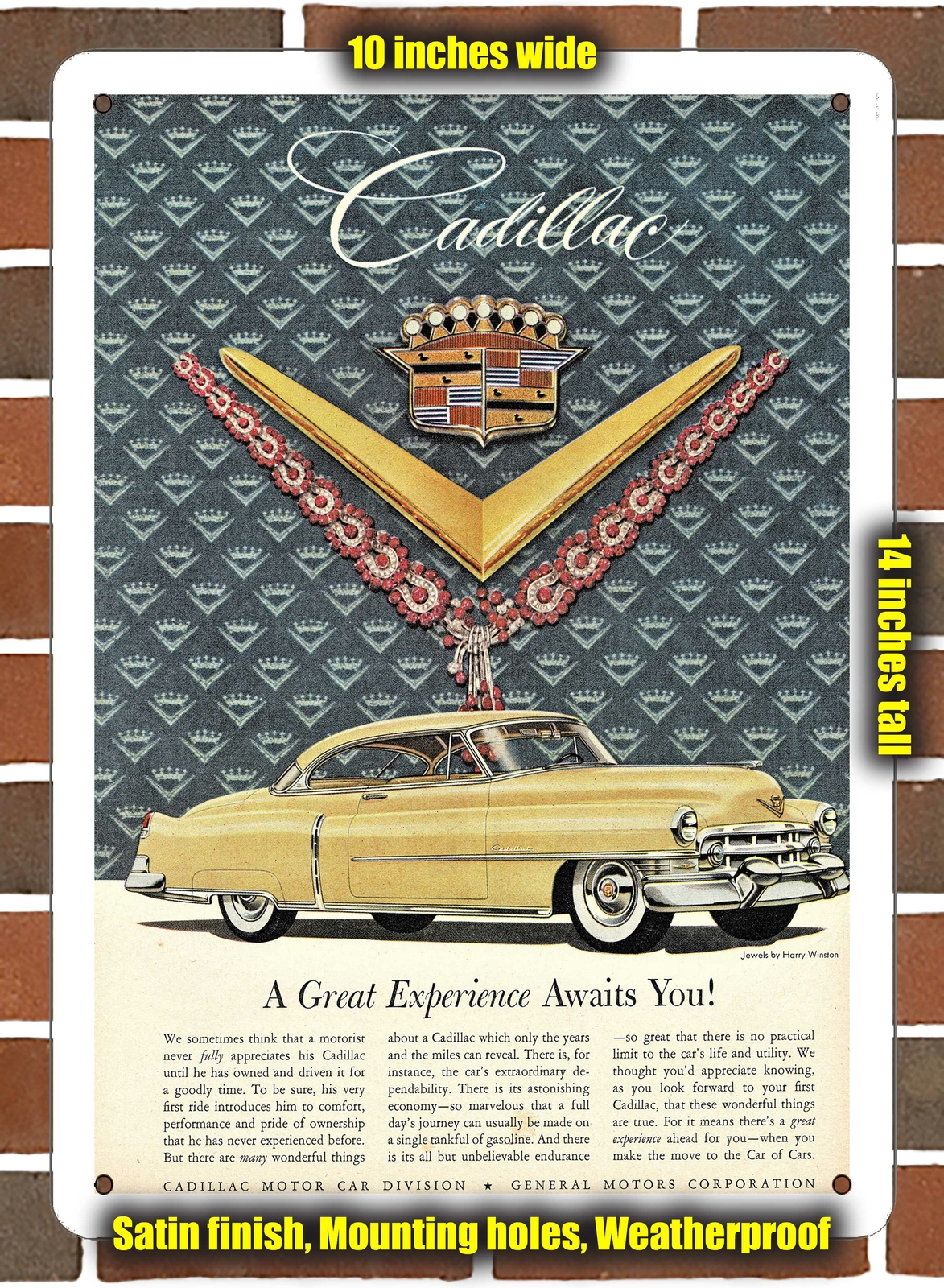 Metal Sign – 1952 Cadillac de Ville 2- 10×14 inches