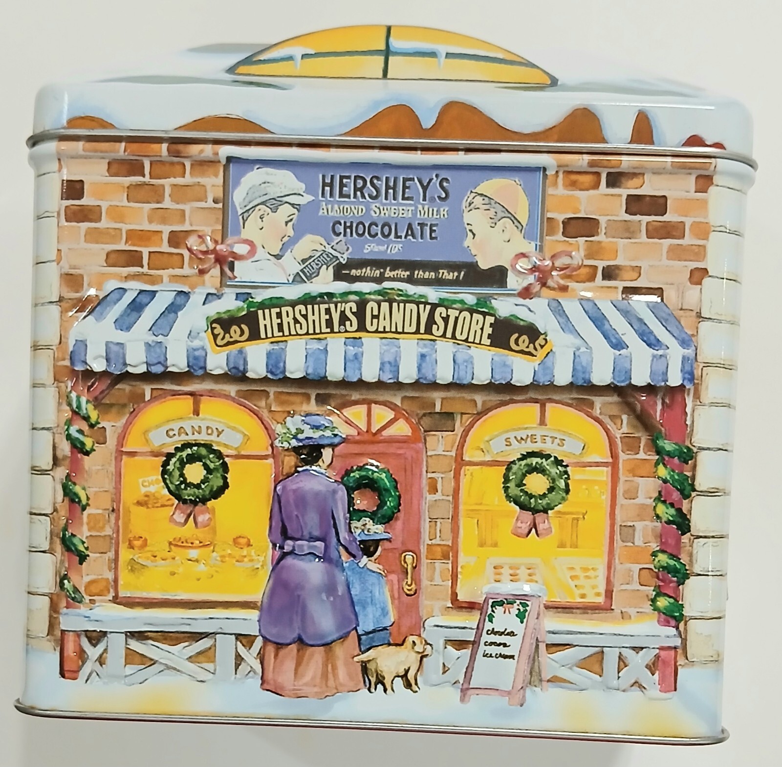 Vintage Hershey’s Candy Store Embossed Metal Advertisement Collector Tin