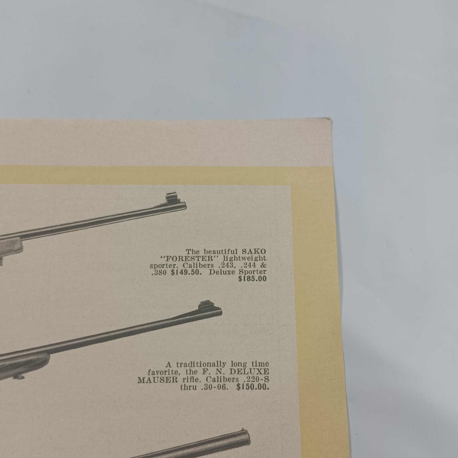 1960 VINTAGE FIREARMS INTERNATIONAL GUN ADS WITH COLOR- LOT OF 2