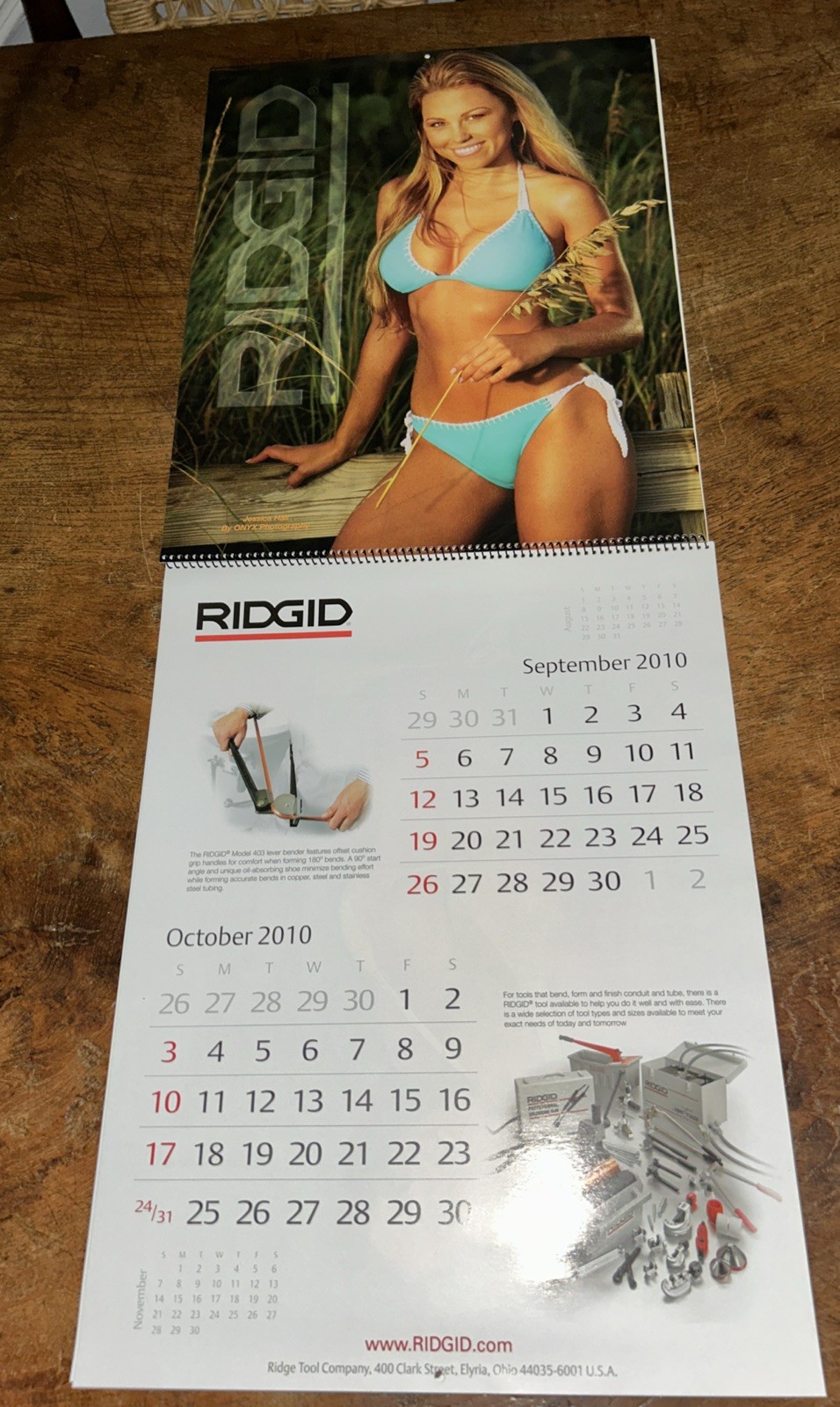 Collectible New Ridgid Tools 2009-2010 Swimming Suit Pin-up Calendar Made In USA
