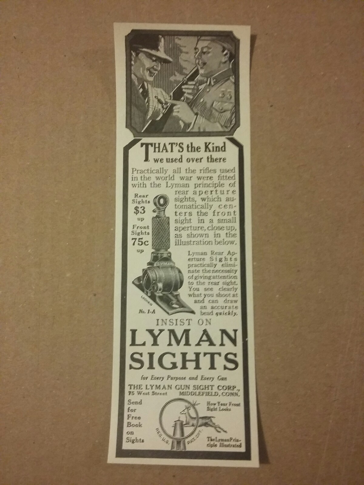 1919 Lyman Gun Sight Corp Ad No 1A