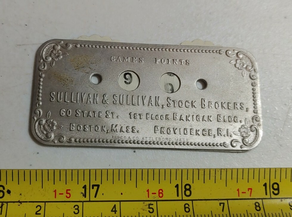 Vintage Sullivan & Sullivan Boston Providence RI Advertising Score Keeper Rare