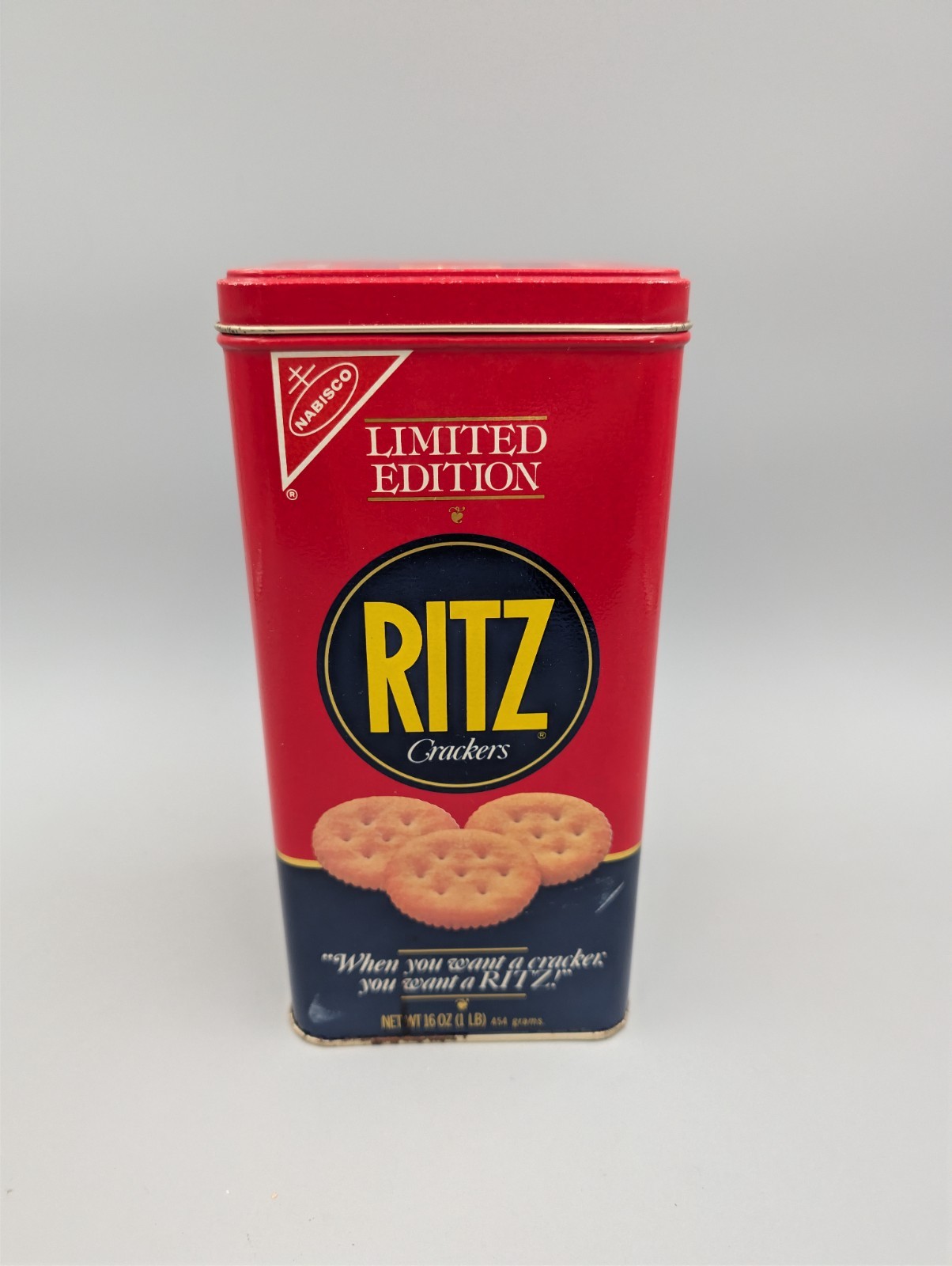 VTG Nabisco Ritz Crackers 1987 Limited Edition Tin 16 oz. 9″ x 4″