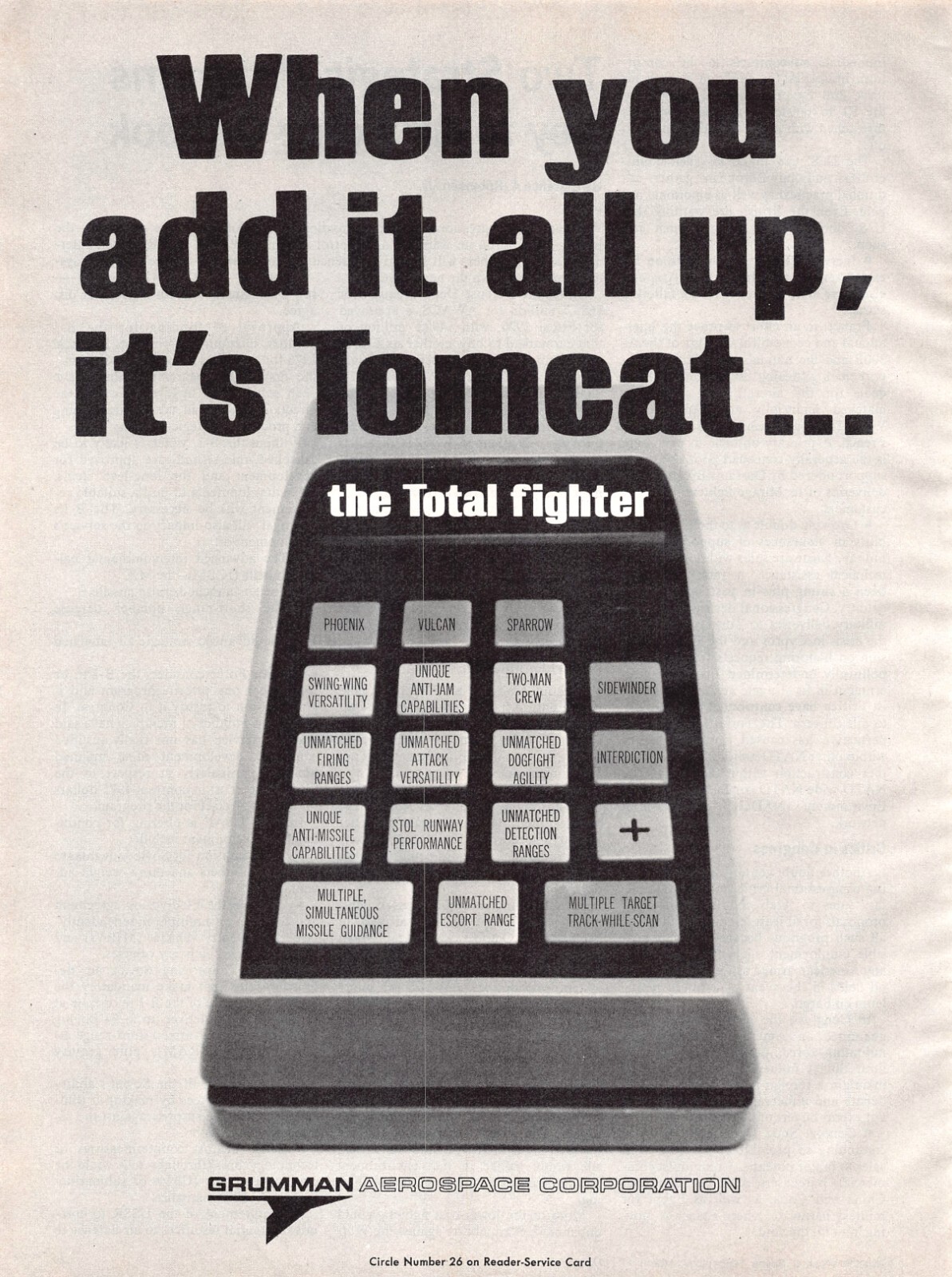 Grumman Aerospace Corp Tomcat Fighter Jet The Total Fighter Vtg Mag Print Ad
