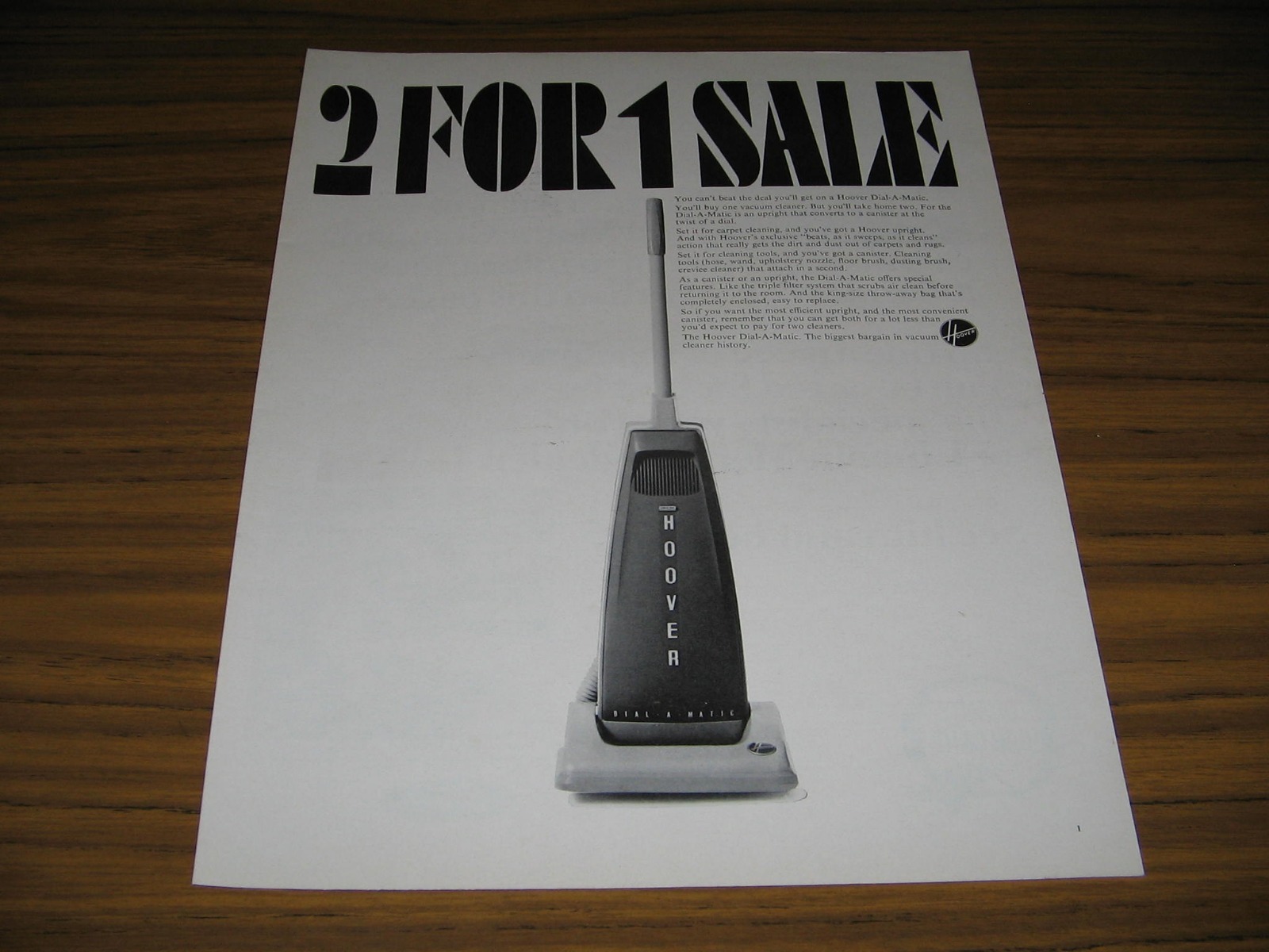 1966 Print Ad Hoover Dial-A-Matic Upright Vacuum Cleaners