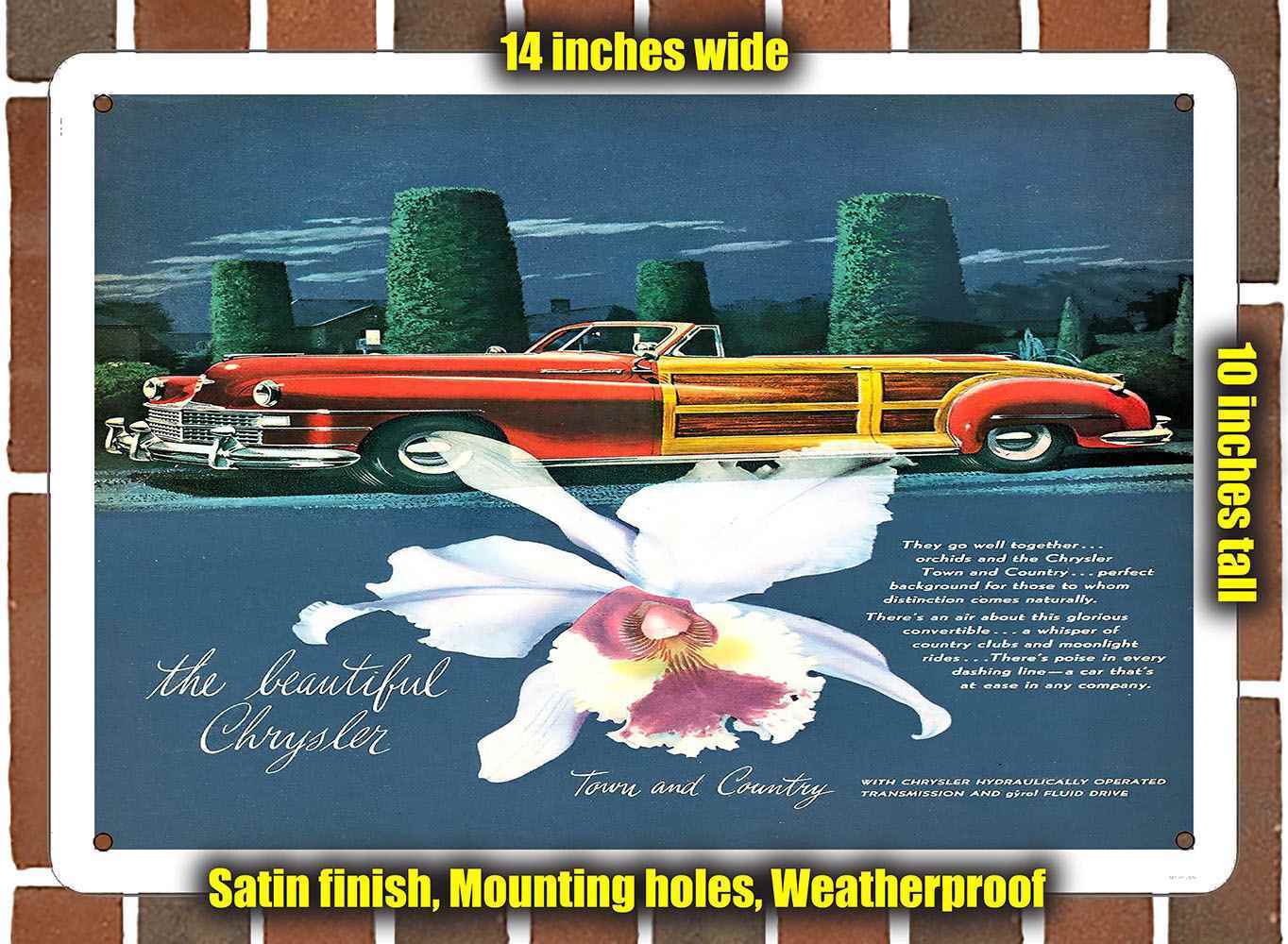 Metal Sign – 1946 Chrysler Town and Country Convertible – 10×14 inches