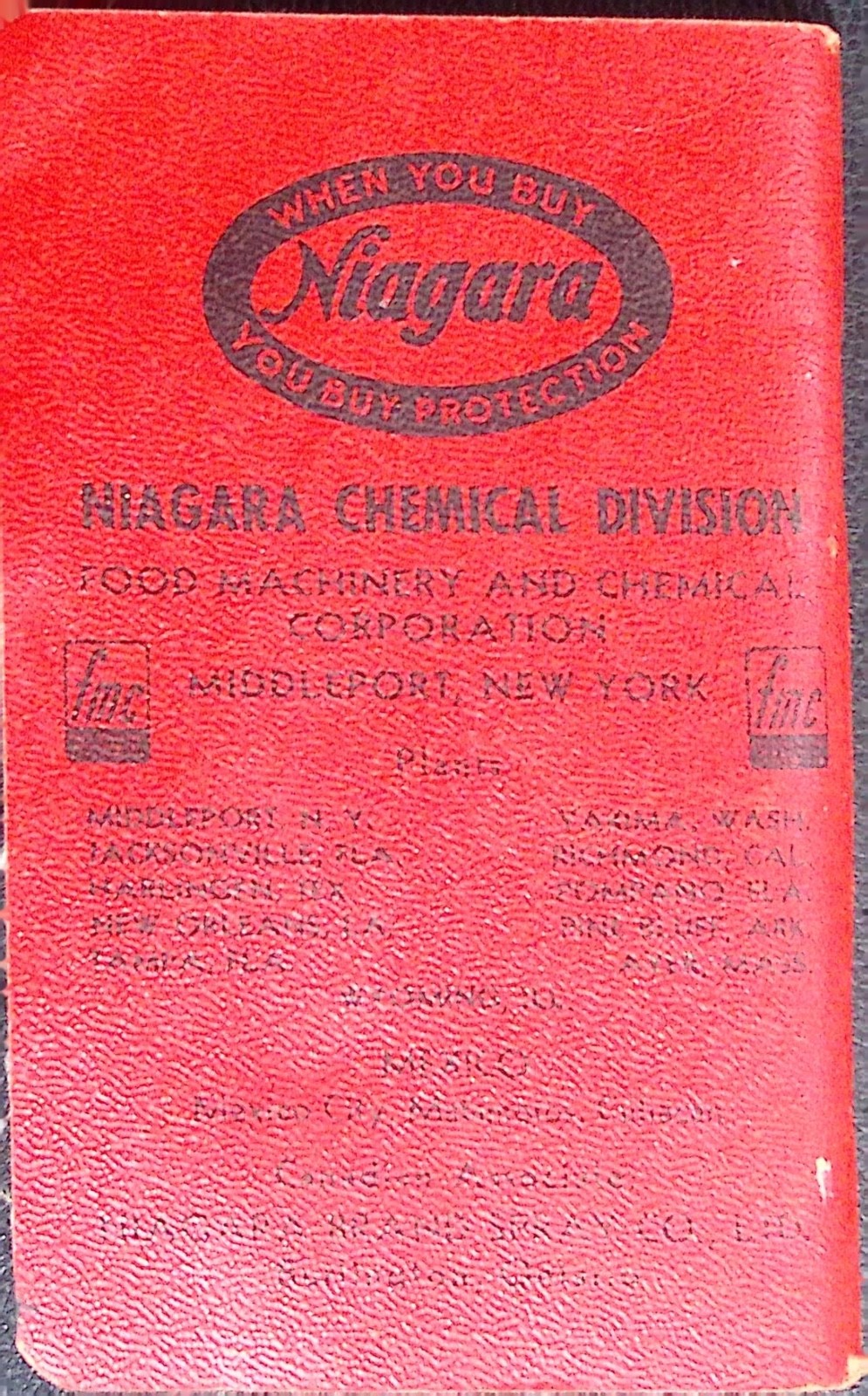 1957 Niagara Daily Reminder Pocket Diary Planner Chemical Corporation