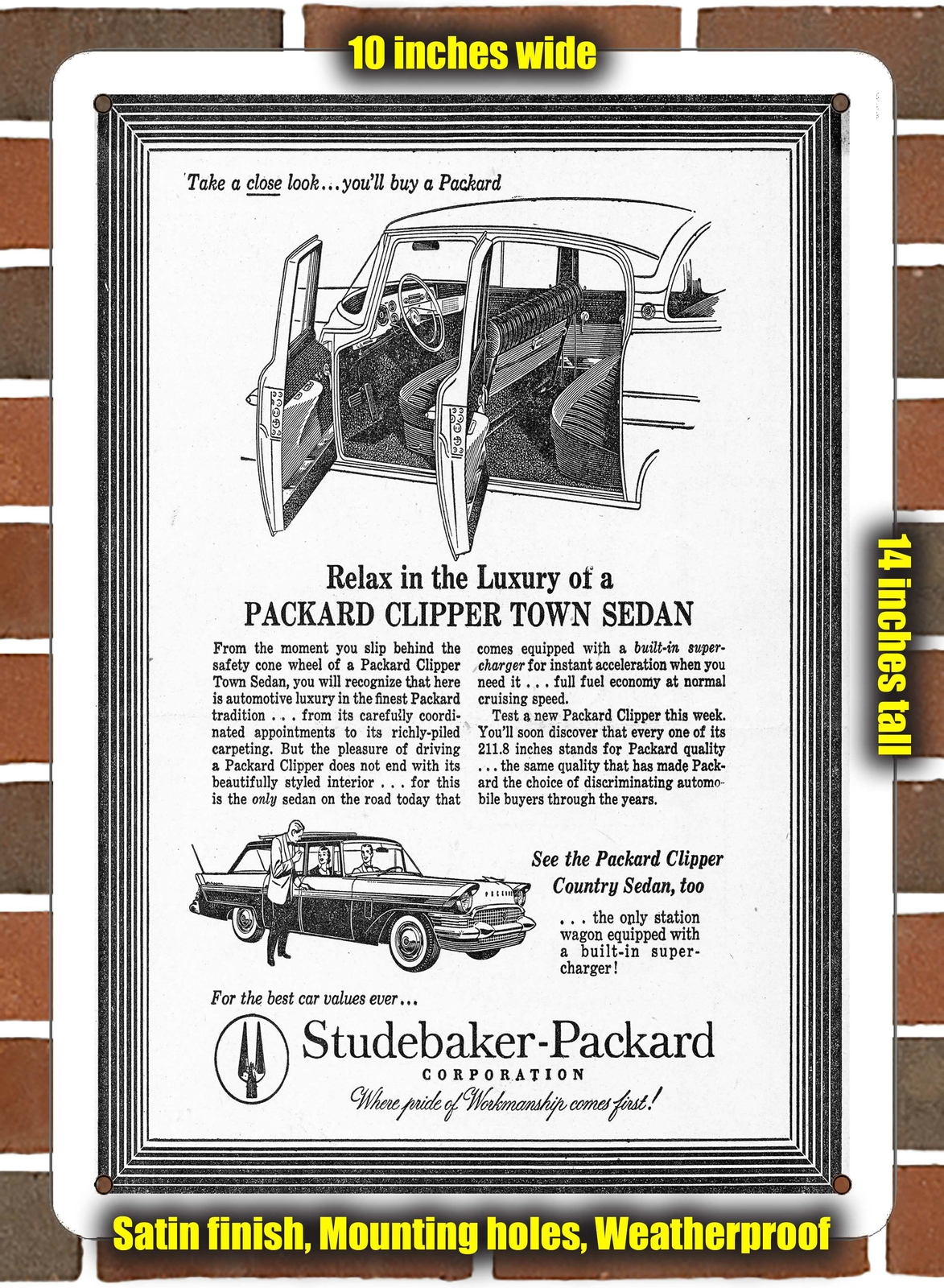 Metal Sign – 1957 Packard Clipper Town and Country- 10×14 inches