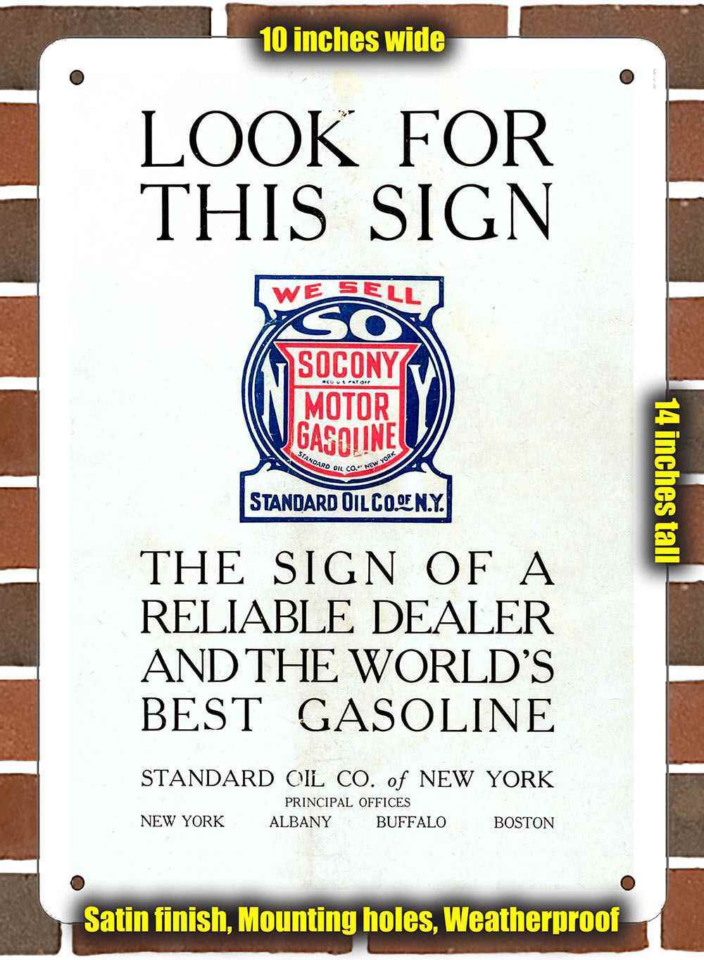 Metal Sign – 1917 SOCONY Gasoline- 10×14 inches