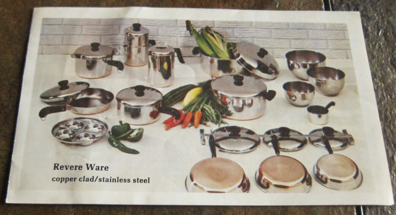 1971 Revere Ware Copper Bottom Pots Pans Kitchen paper advertising product line