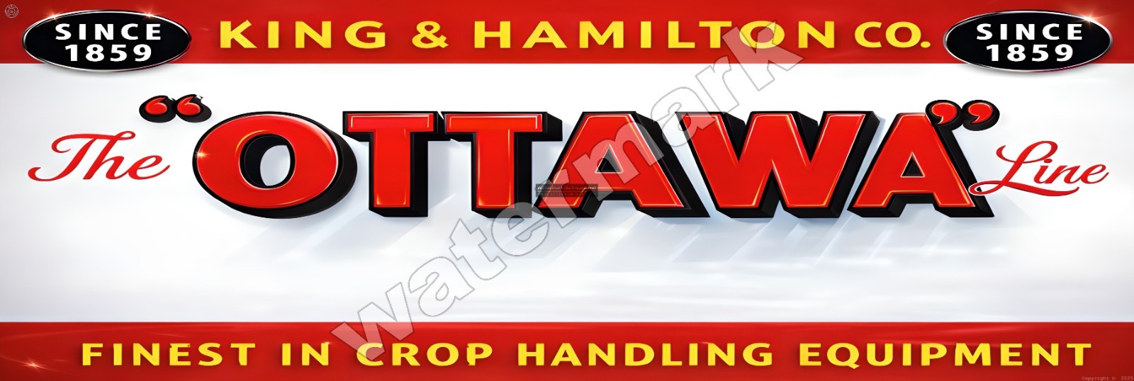 King & Hamilton Co The Ottawa Line Metal Sign 6″ x 18″ or 8 x 24