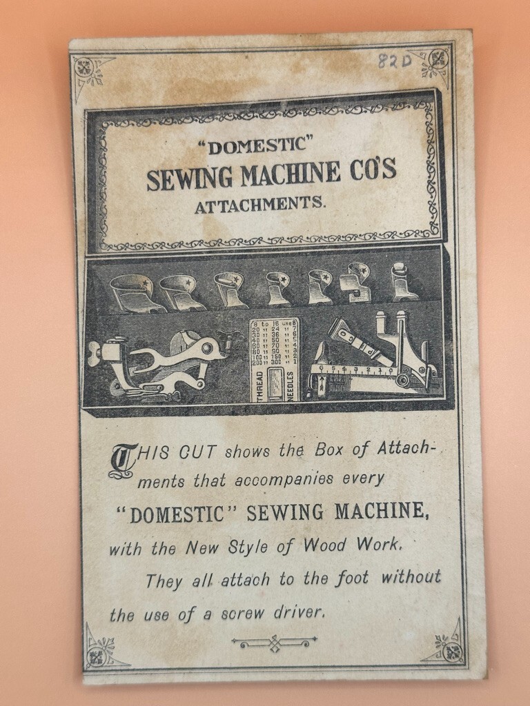 1880s Farm Jersey BULL Domestic SEWING MACHINE Victorian Advertise Trade Card