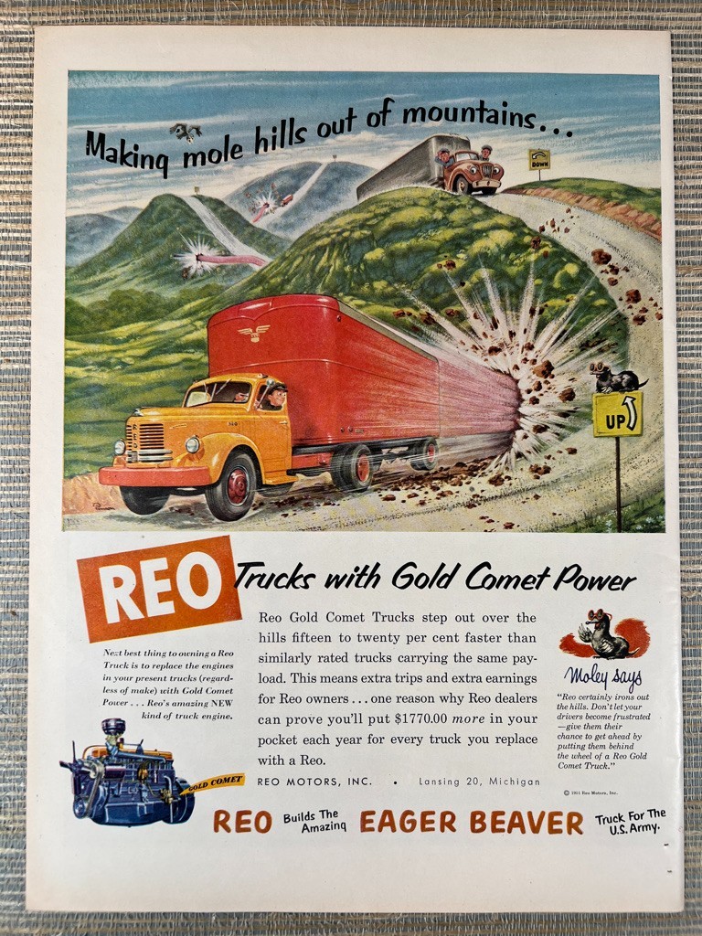 REO Gold Comet Truck Eager Beaver 1951 Vintage Print Ad