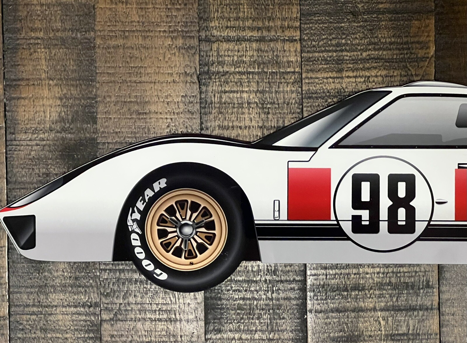 WOW!!! 21 Inch 1966 Daytona Ford GT40 Ken Miles Car Die Cut Lemans