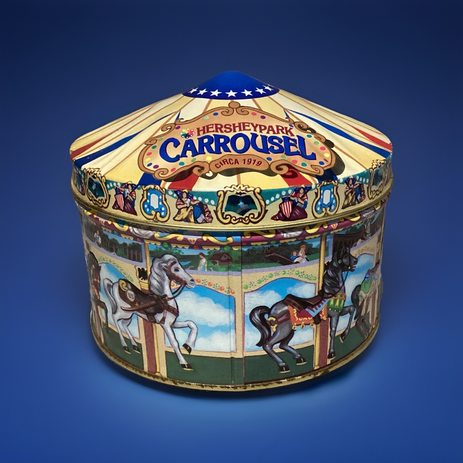 Hershey Park Carrousel Hometown Series Tin Canister #13 1996 Made In USA