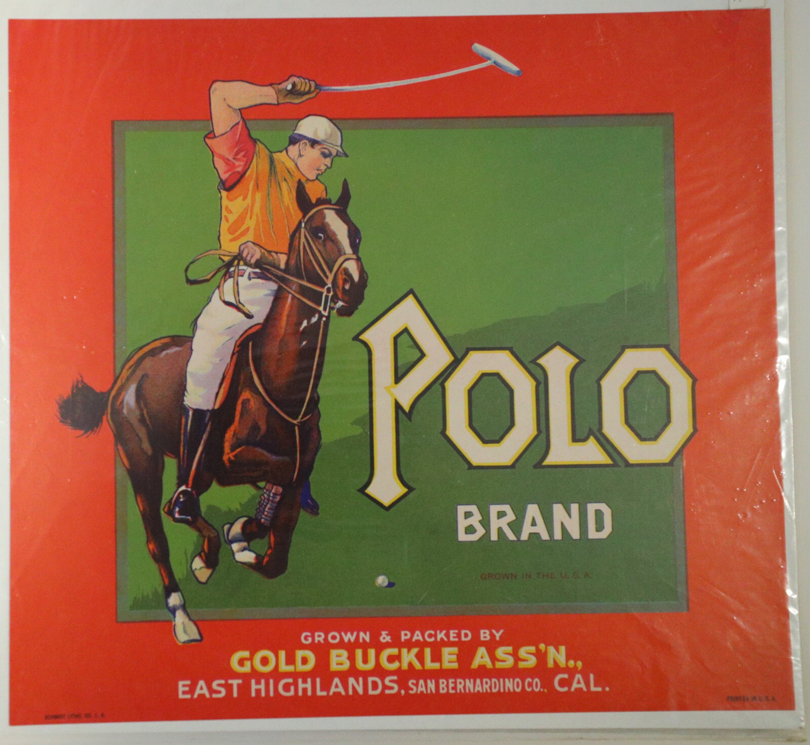 Polo Brand, Fruit Crate Label