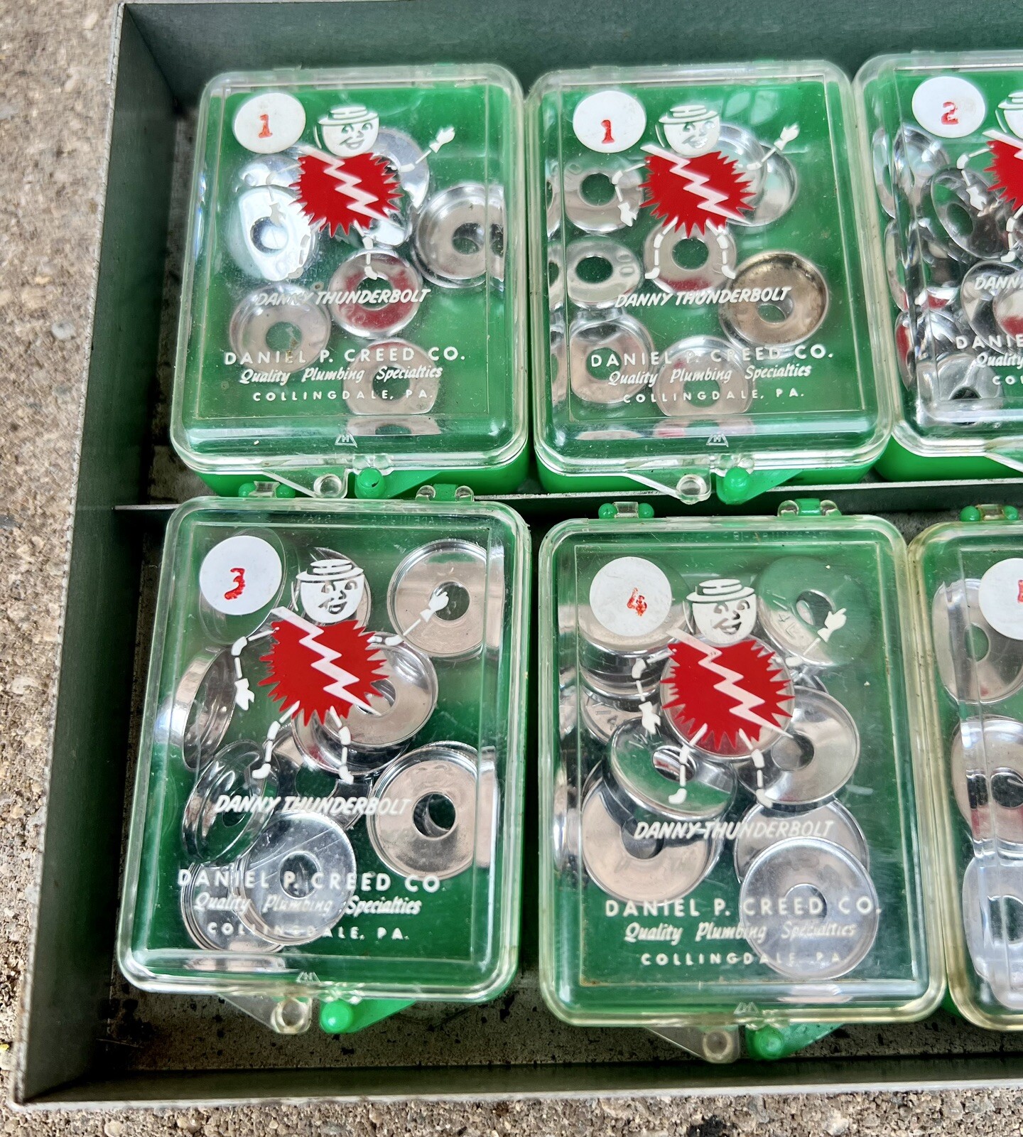 Creed “Danny Thunderbolt” Vintage Plumbing Metal Stock Kit Washers FULL W/ Case