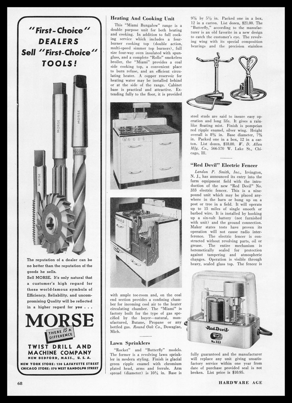 1939 Round Oak Co. Dowagiac Michigan “Miami Bungalow” Gas Stove Range Print Ad