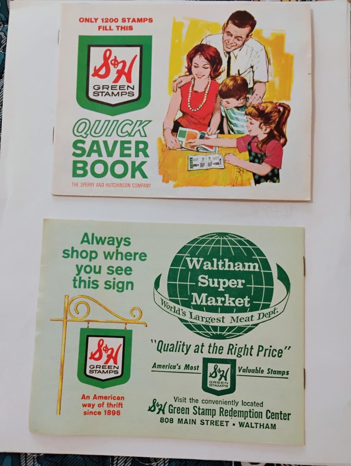 S&H Green Stamp Quick Saver Book( Filled W/Stamps)
