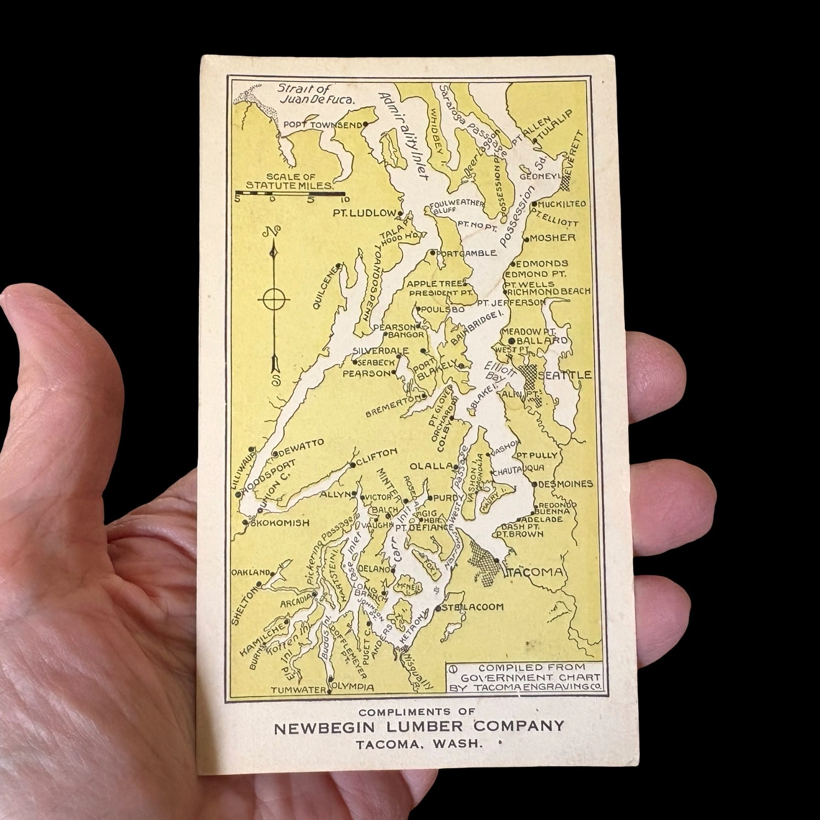 Early 1900s NEWBEGIN LUMBER COMPANY – Tacoma, Washington Advertising Trade Card