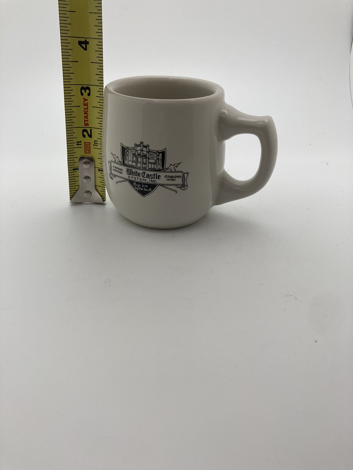 Vintage White Castle System Inc. Diner Style Small Mug 6 oz. w/ Ashtray Bottom