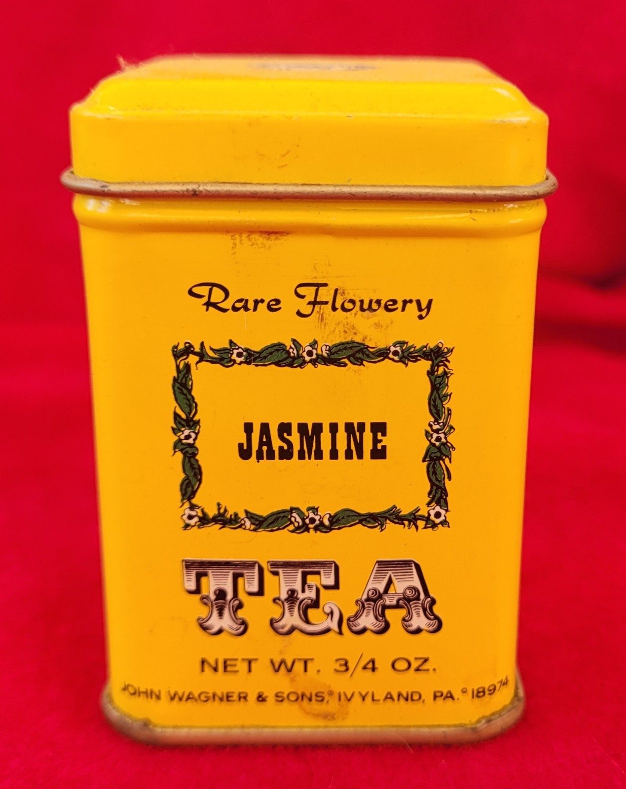 Vintage Wagner’s Yellow Tea Tin Merchants John Wagner Jasmine Kitchen Decoration