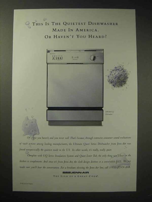 1995 Jenn-Air DW860UQ Dishwasher Ad – Quietest