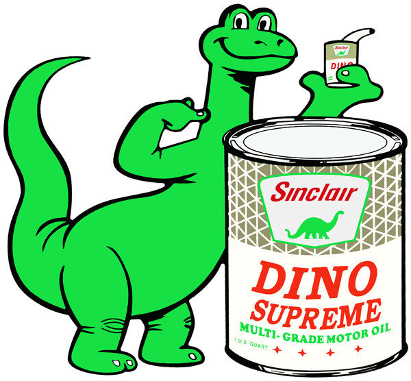 Sinclair Dino Dinosaur Supreme Oil Cut Out Metal Sign 20×18