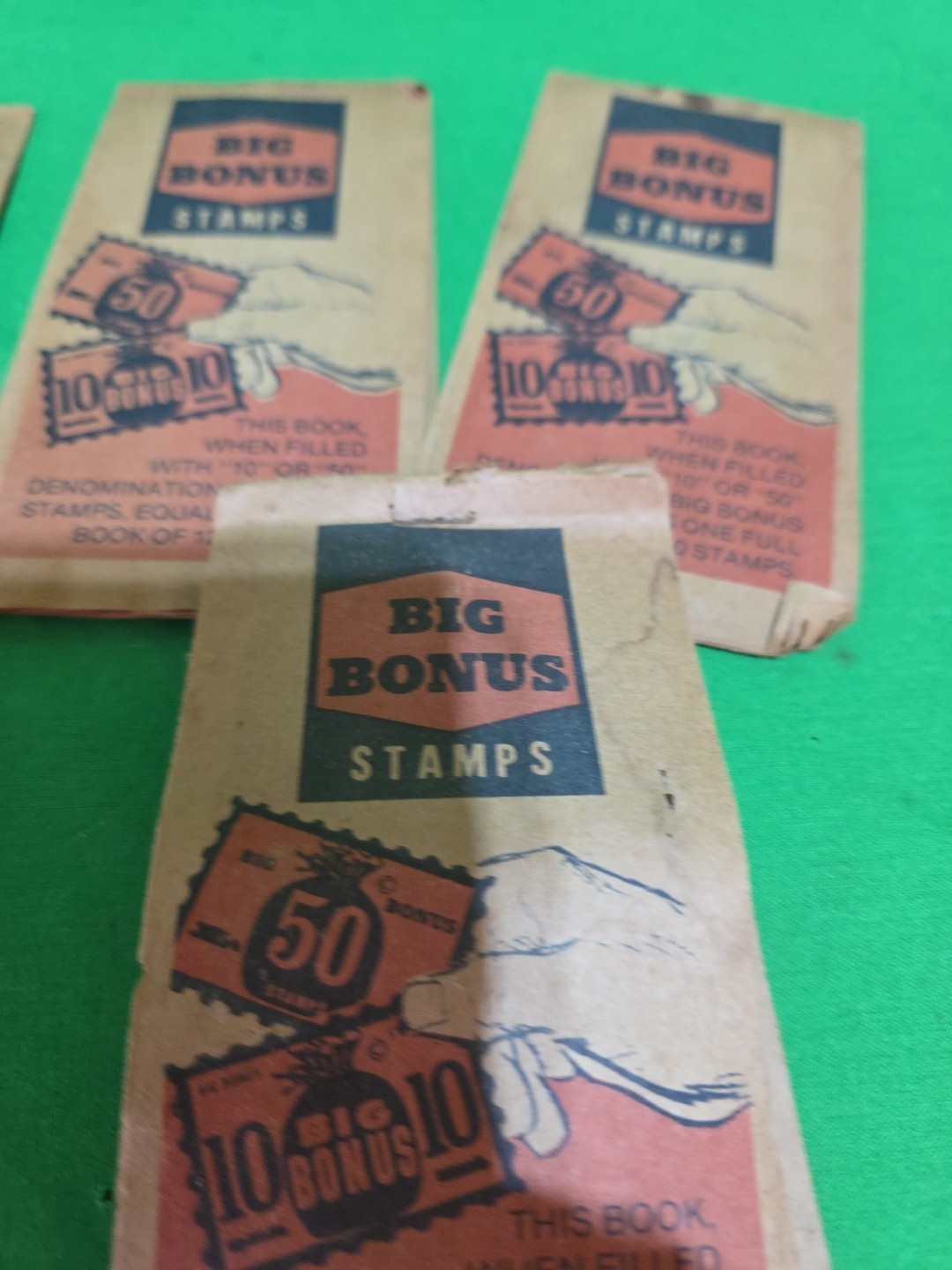 VTG Lot Big Bonus Savings Stamp Books With Stamps VTG 1960″s Houston TX