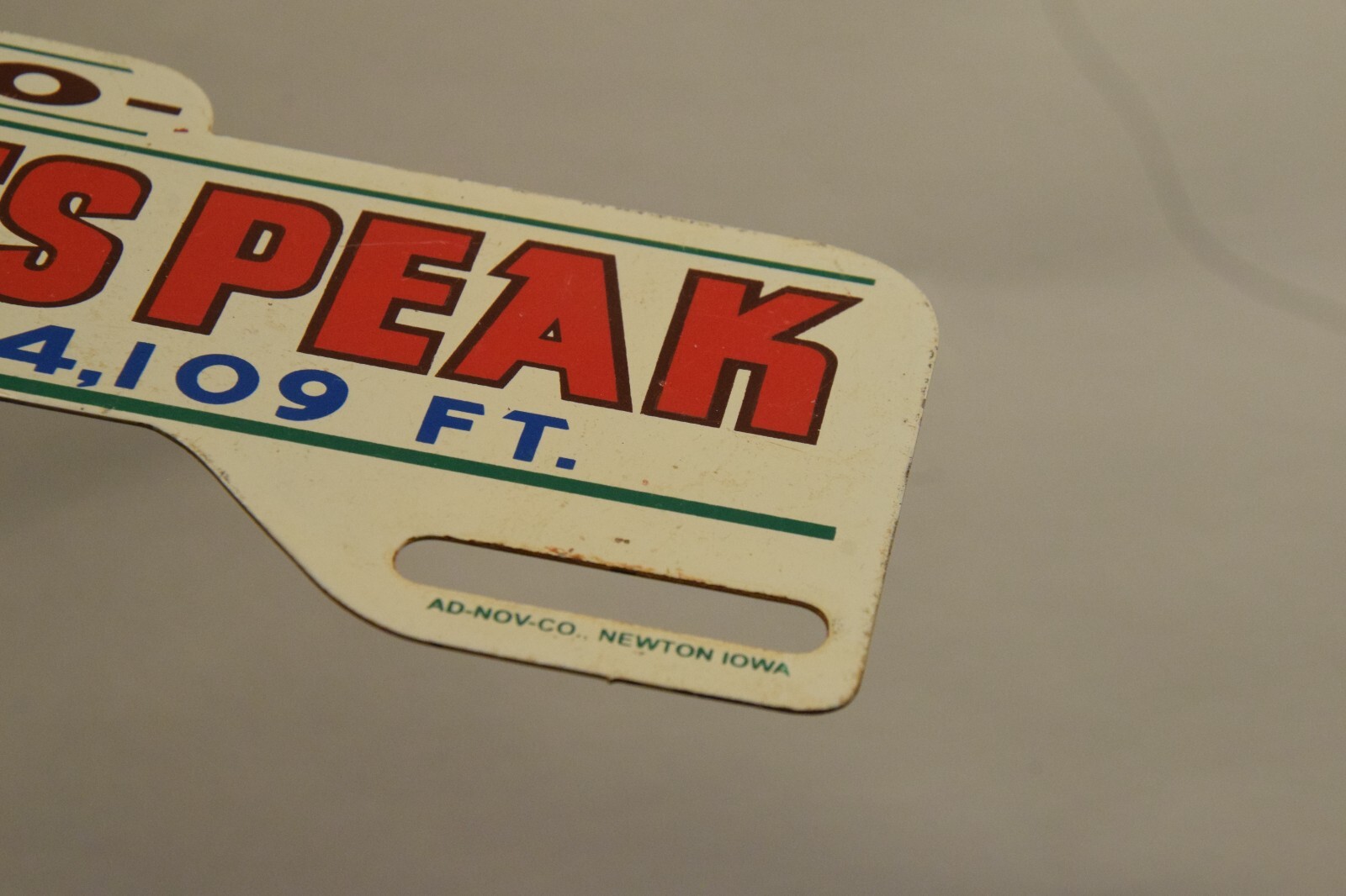 PIKES PEAK CASCADE COLORADO PAINTED METAL TOPPER SIGN ROCKY MOUNTIANS 1950s