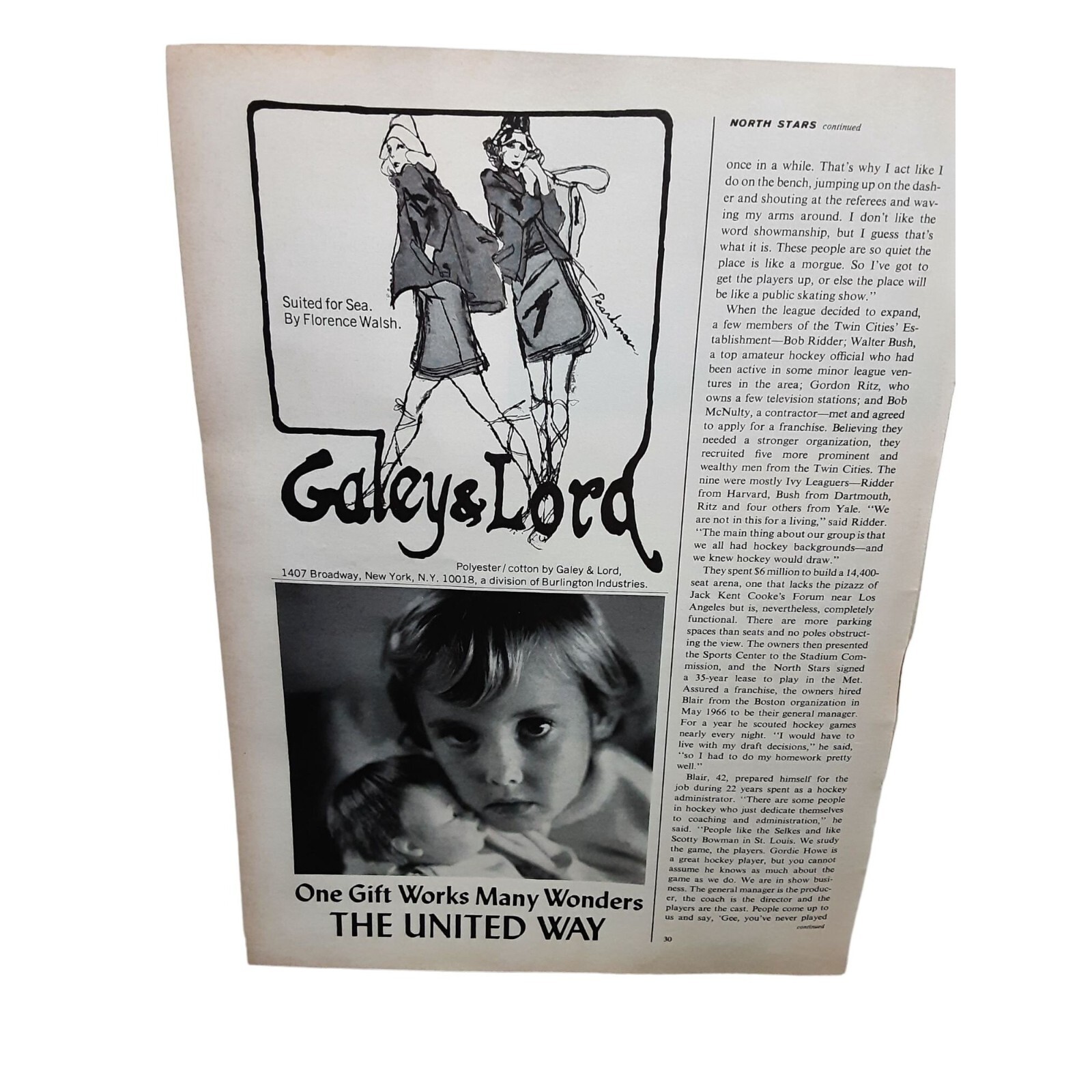 1968 United Way Gift Works Wonders Original Vintage Print Ad