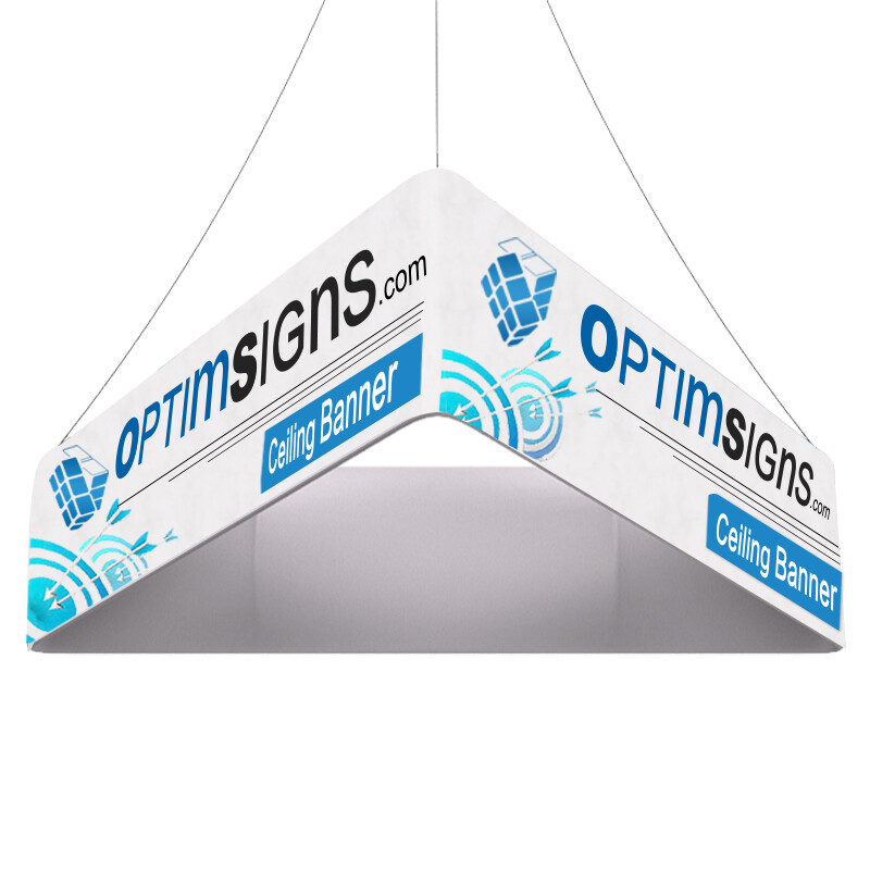 Custom Triangular Banner for Overhead Display and Trade Show Equipment