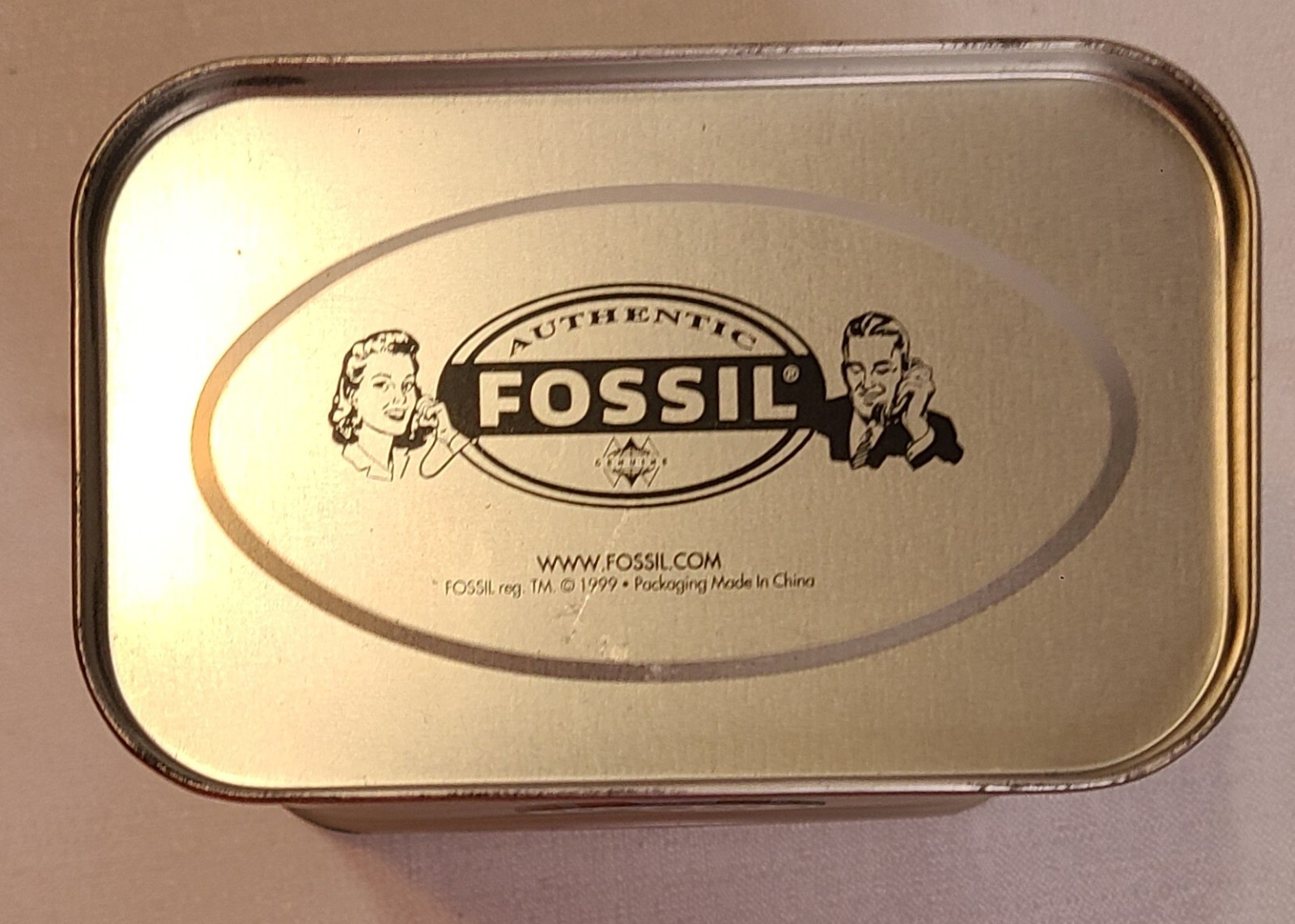 2 Tin Fossil Boxes Genuine Fossil 1954 Classic Tin Box Vintage Watch