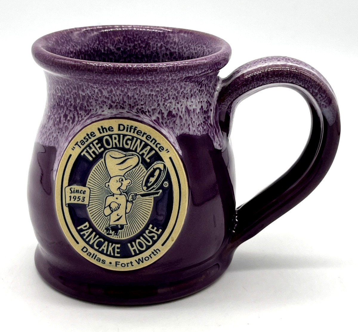 Deneen Pottery The Original Pancake House Dallas Ft Worth 2021 Coffee Mug Purple