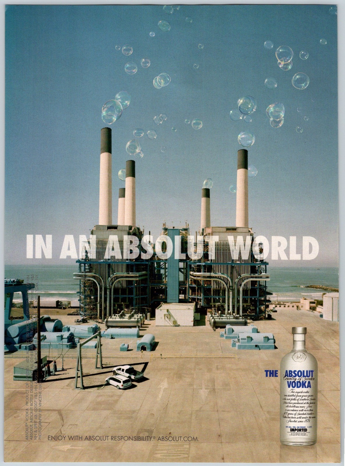2007 IN AN ABSOLUT WORLD ABSOLUT VODKA Vintage 8″X11″ Magazine Ad 2000’s HTN63