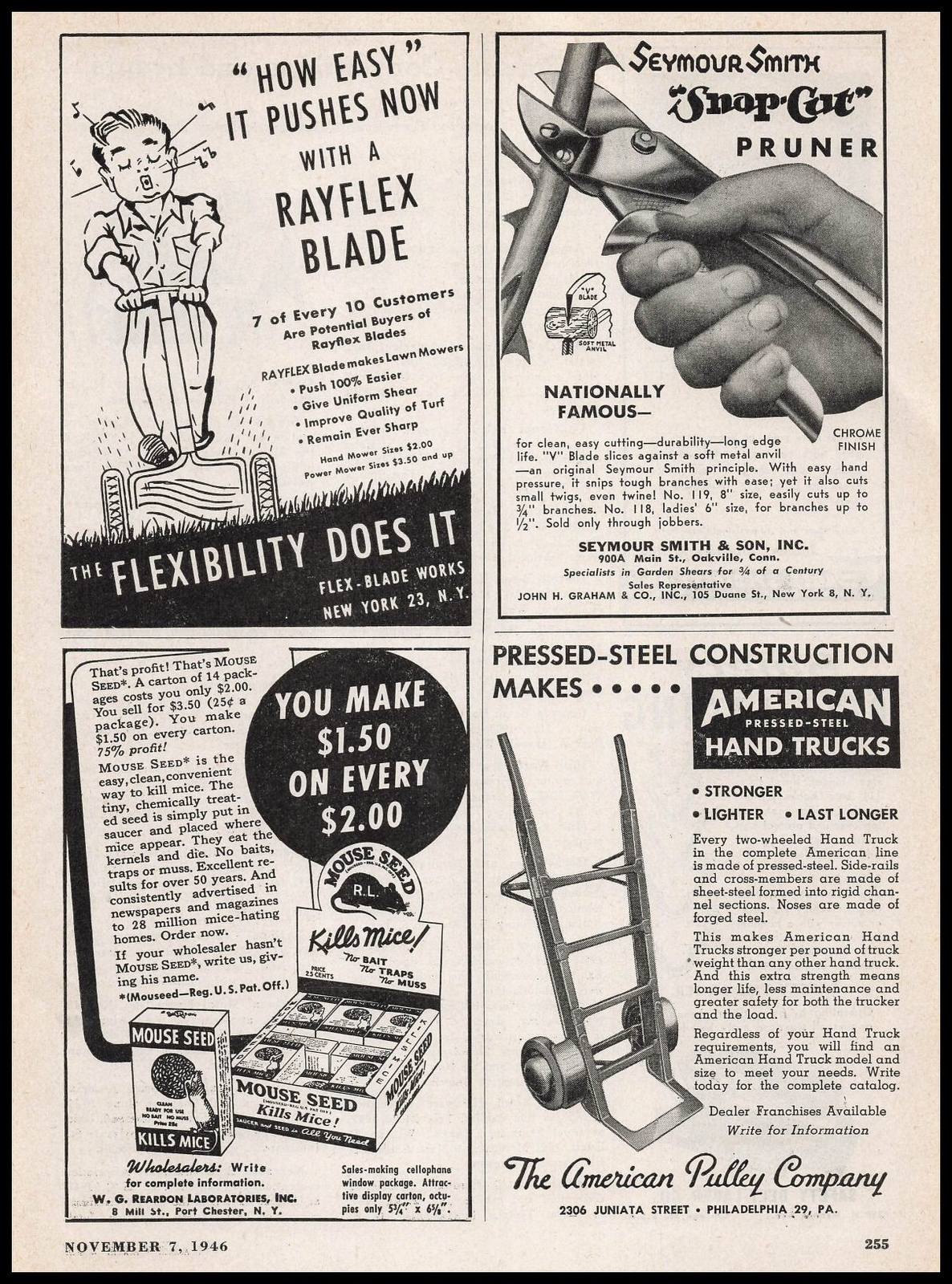 1946 American Pulley Co. Philadelphia Pressed Steel Hand Trucks Vintage Print Ad
