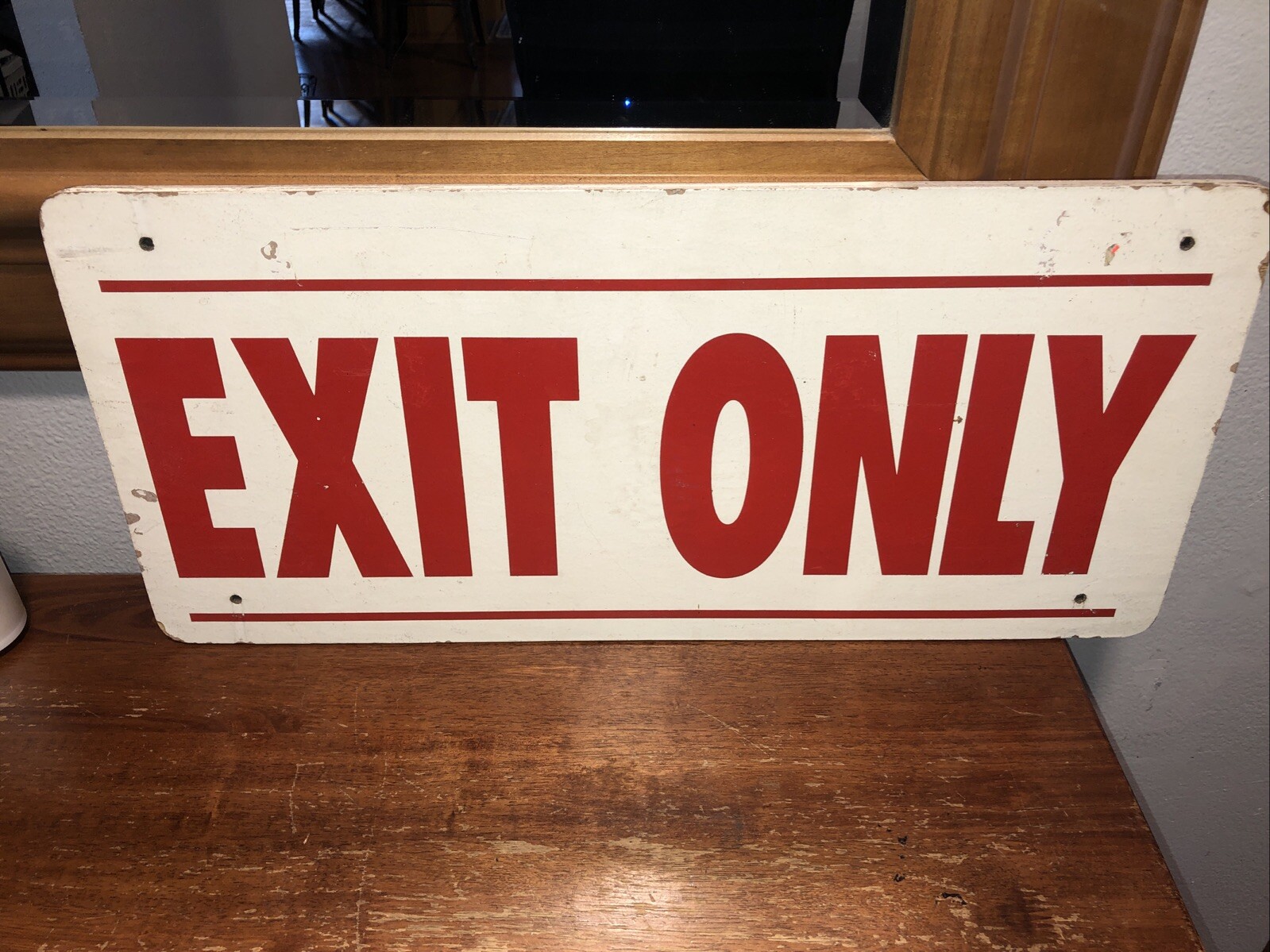 Beautiful Vintage Wooden Exit Only Sign Antique Unique Man Cave Only 1 on eBay