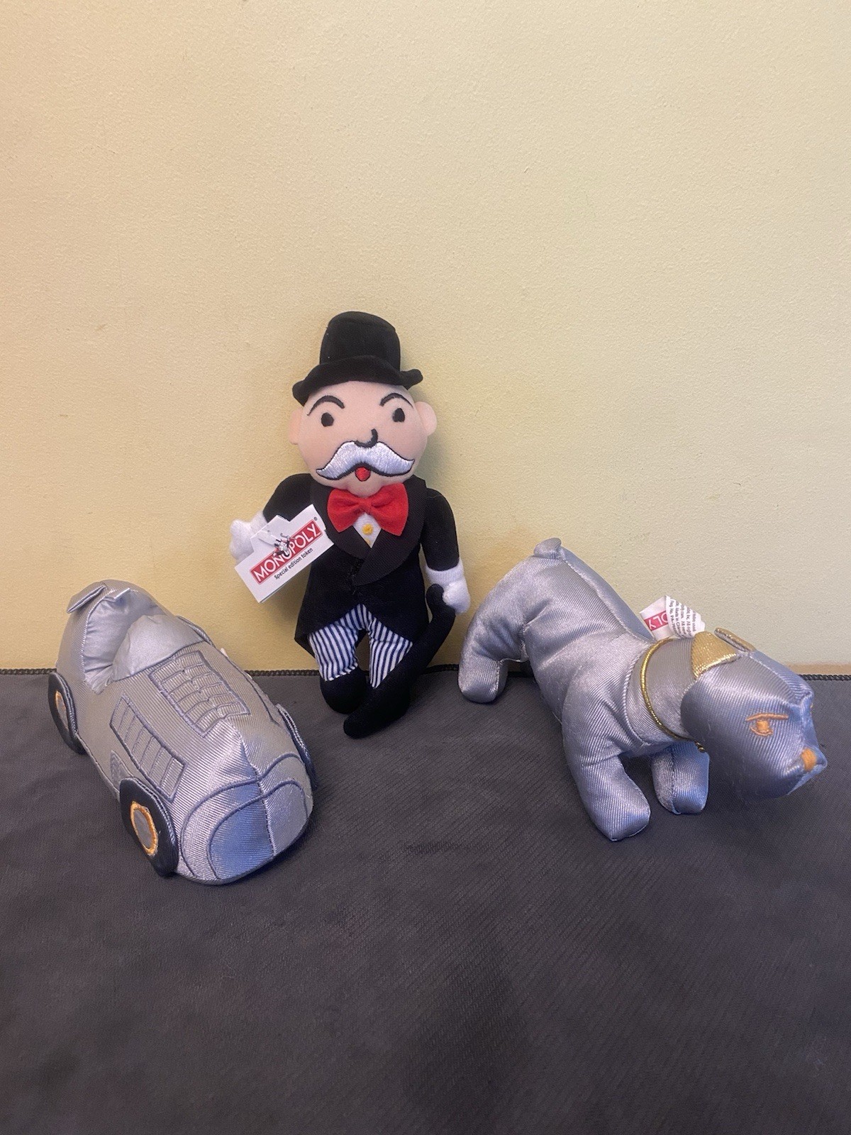 MONOPOLY Token Special Edition Plush – Mr. Monopoly, Dog & Race Car Token – 1999