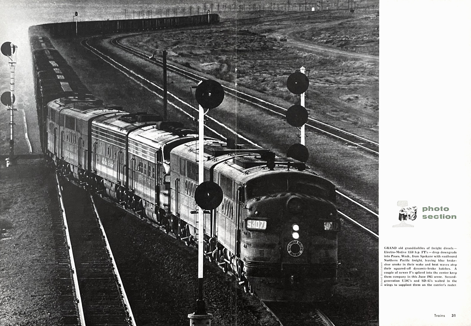 Northern Pacific Freight Train Electro-Motive F Units El Paso TX 1971 Vtg Image