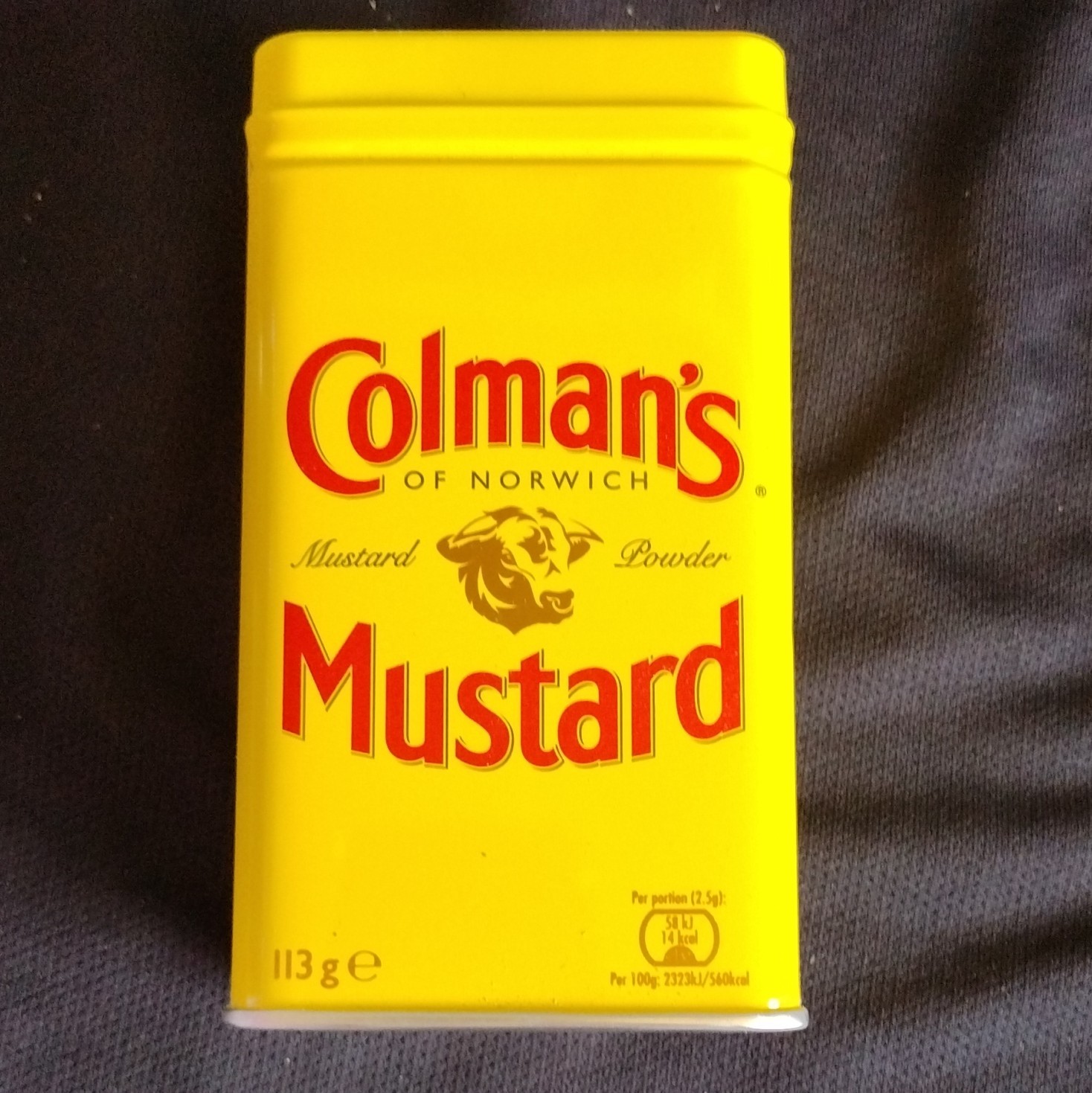 Colman’s Norwich Mustard Powder 113g (4 oz) Yellow/Red Advertising Tin