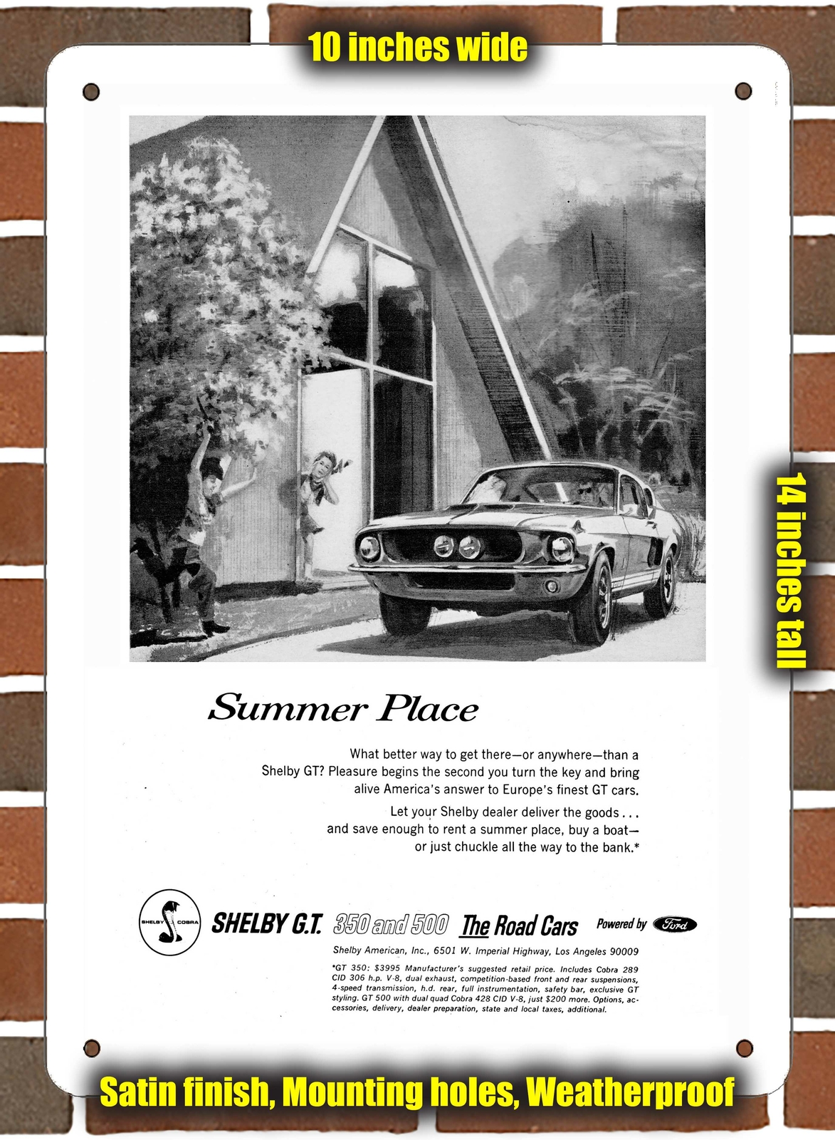 Metal Sign – 1967 Shelby Mustang _0- 10×14 inches
