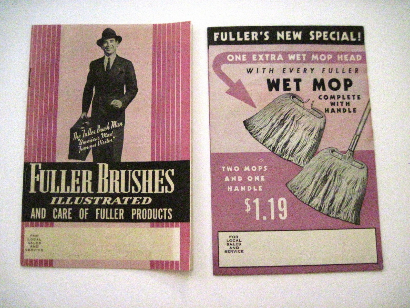 (2) Small Vintage “Fuller Brush” Pamphlets w/ Pictures of Different Brushes *