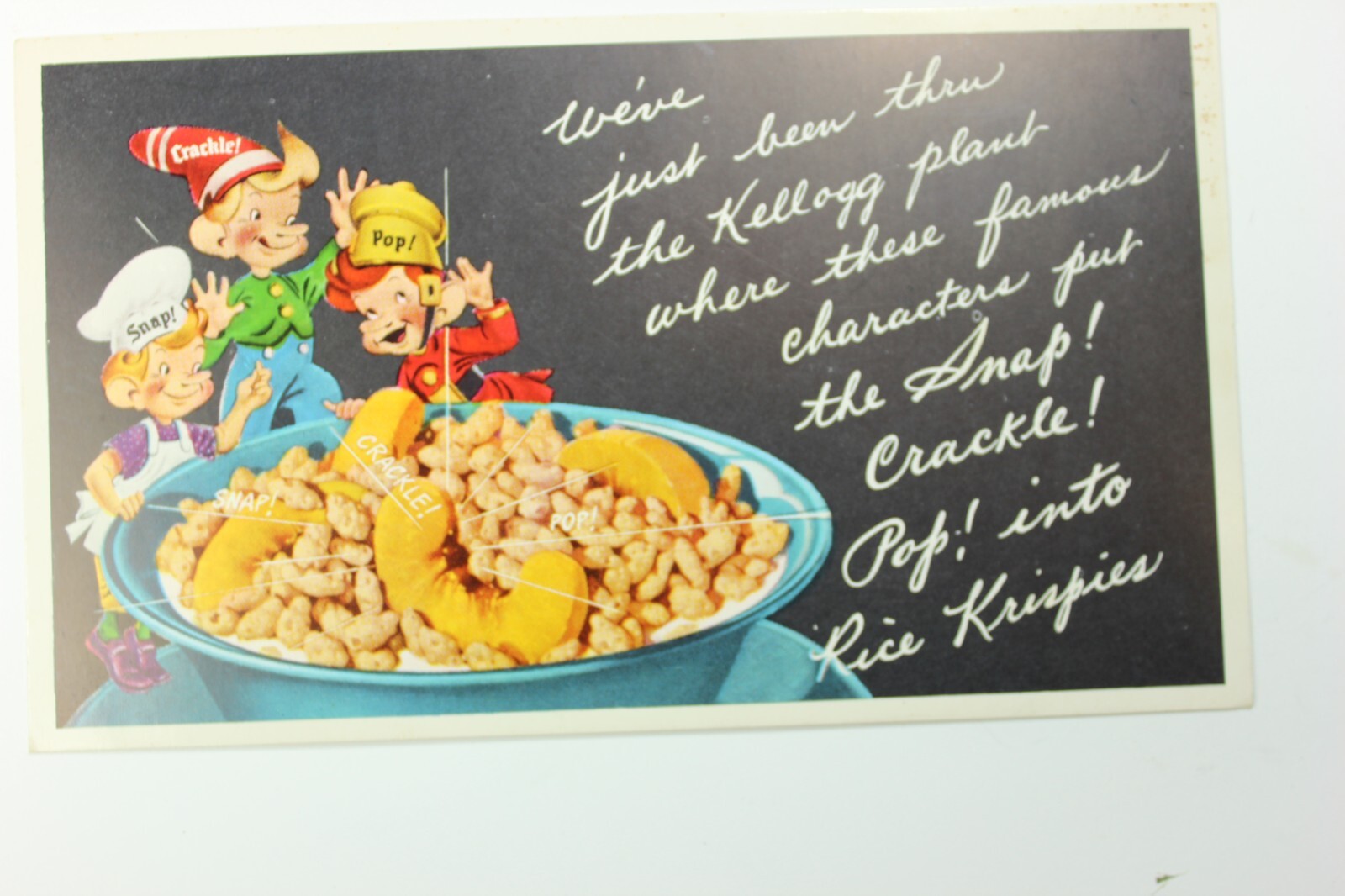 KELLOGG’S Cereals SNAP, CRACKLE and POP Advertising Postcard – UNPOSTED