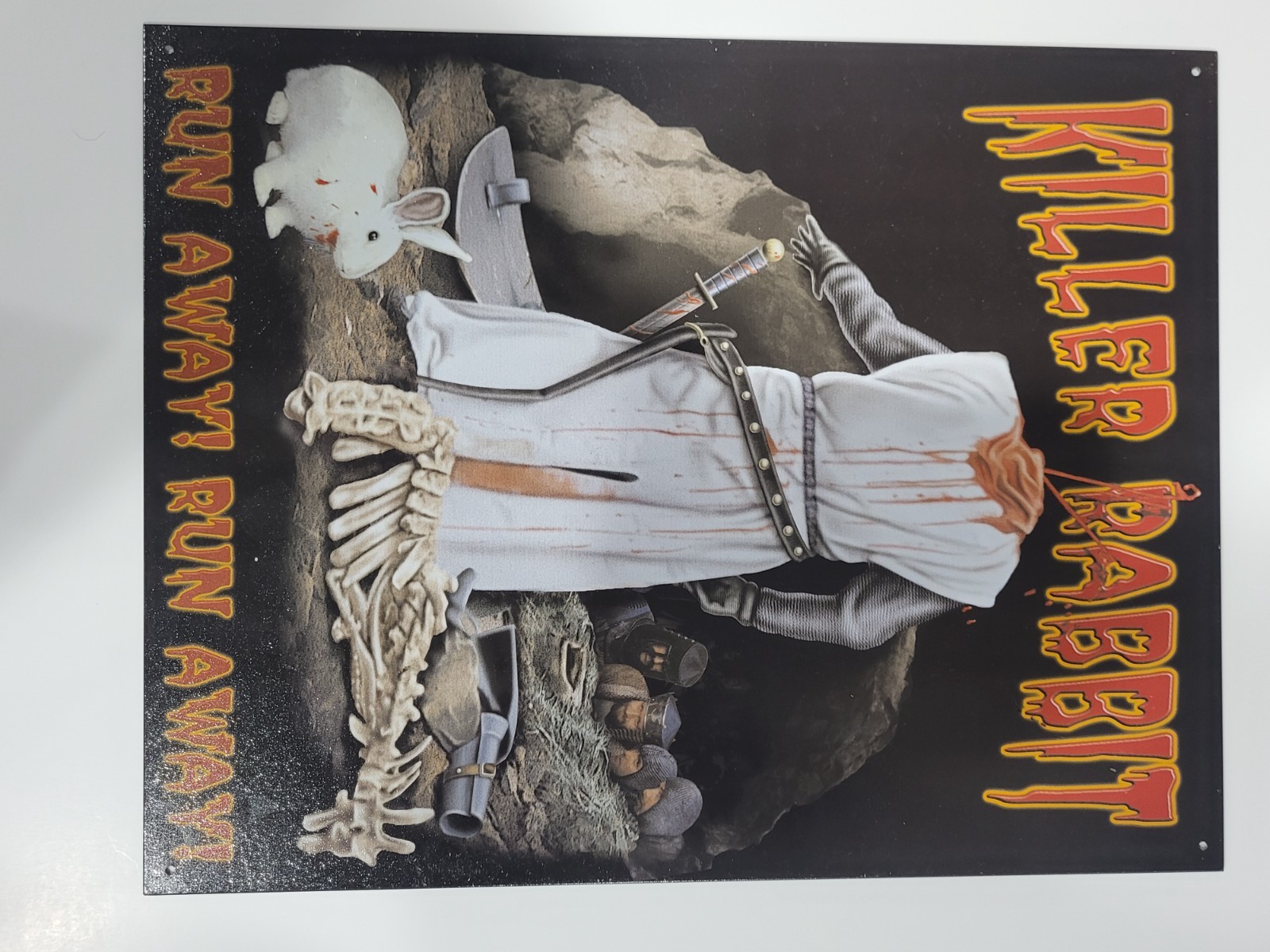 Two Monty Python Holy Grail Metal Tin Signs – Killer Rabbit & I Fart… 16×12.5