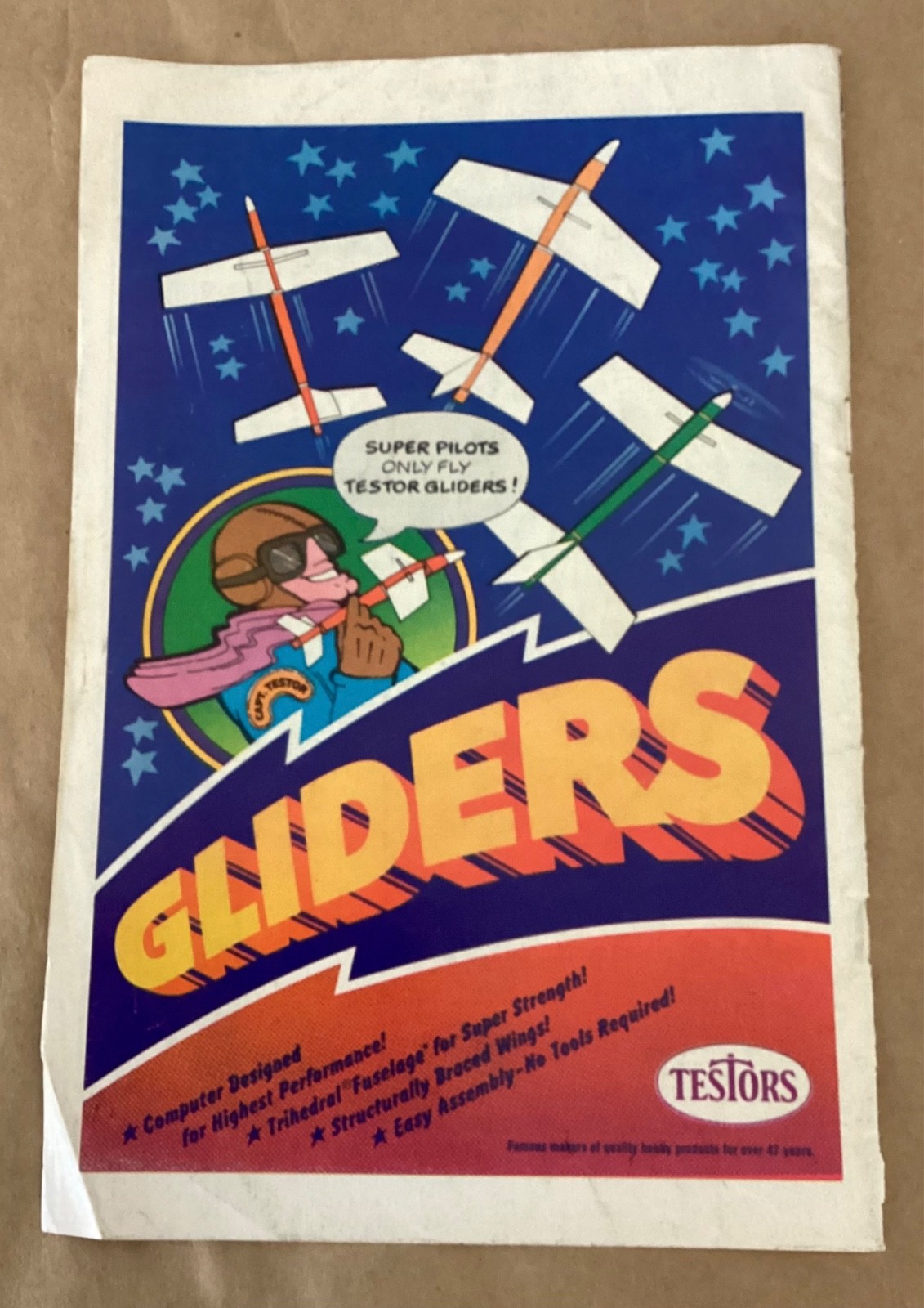 Gliders toy planes 1978 print ad retro 1970s Testors illustrated art vintage ad