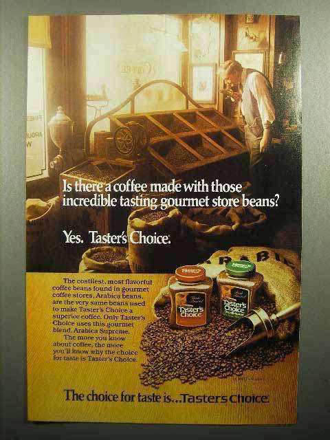 1985 Taster’s Choice Coffee Ad – Gourmet Store Beans